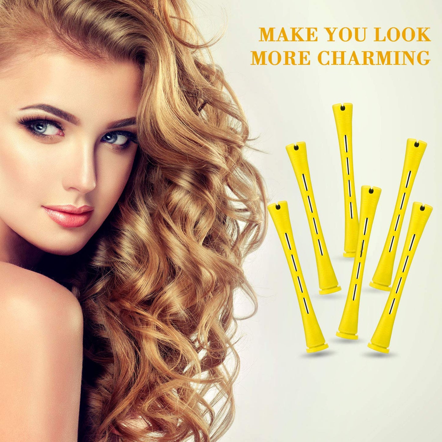 WILLBOND Cold Wave Rods - 36 Hair Perm Rollers with Steel Rat Tail Comb for Styling