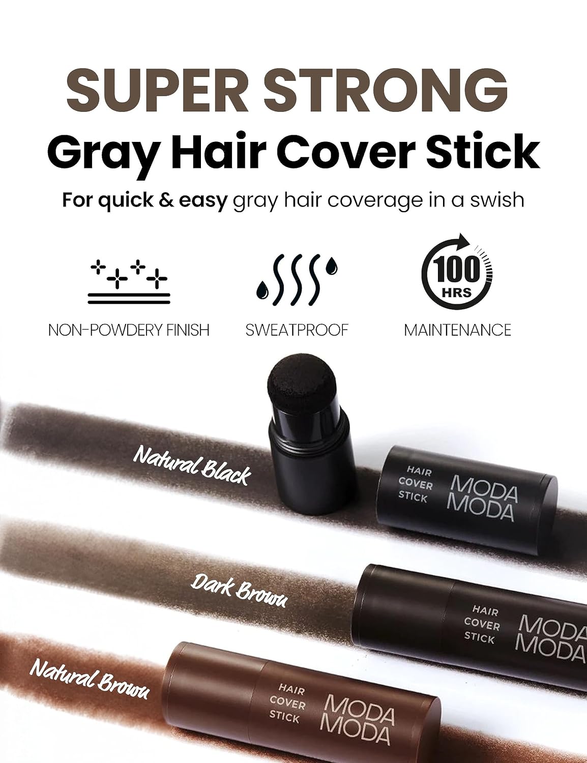 Pro-Change Hair Cover Stick - Smooth Dispense Temporary Hair Color for Grey Hair | #2 Dark Brown, 0.12 oz