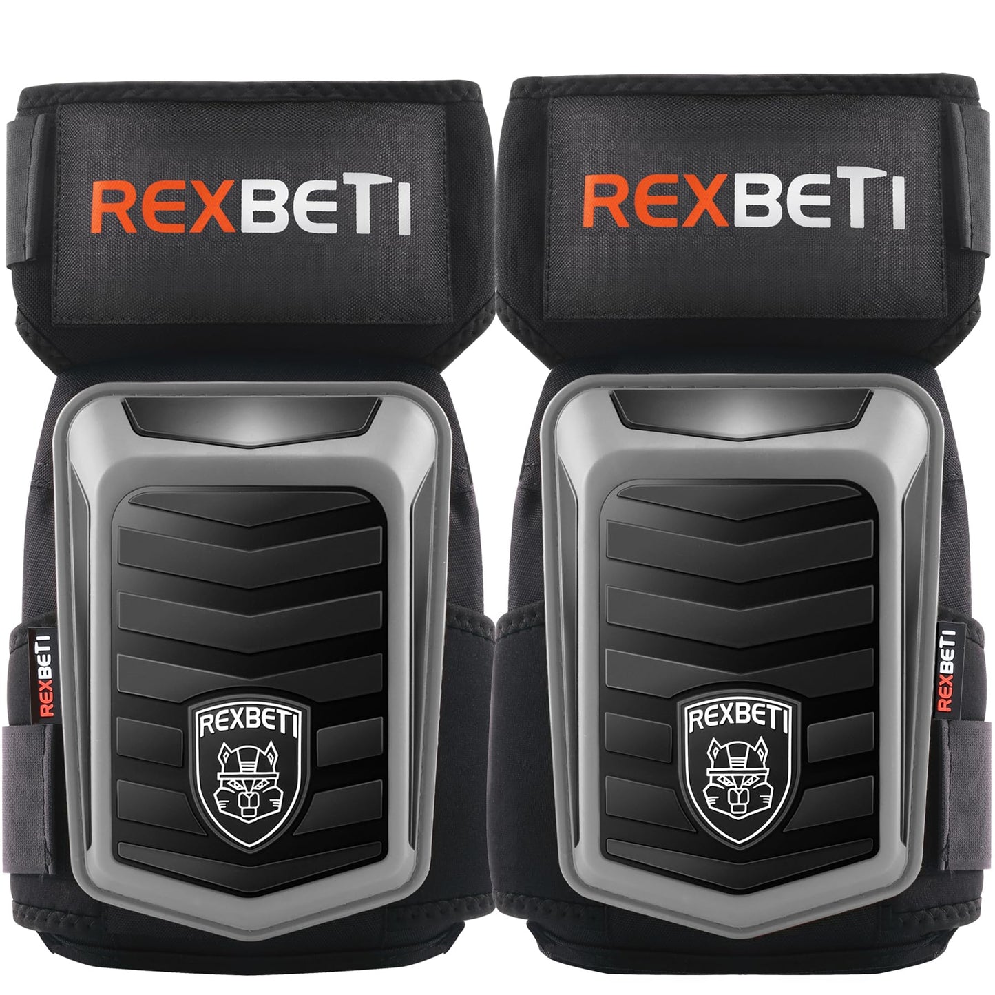REXBETI New Upgraded Knee Pads for Work, Construction Knee Pads for Men, Heavy Duty Comfortable Anti-Slip Foam Gel Knee Pads for Gardening Flooring and Cleaning, Extra 4 Extension Straps, Gray