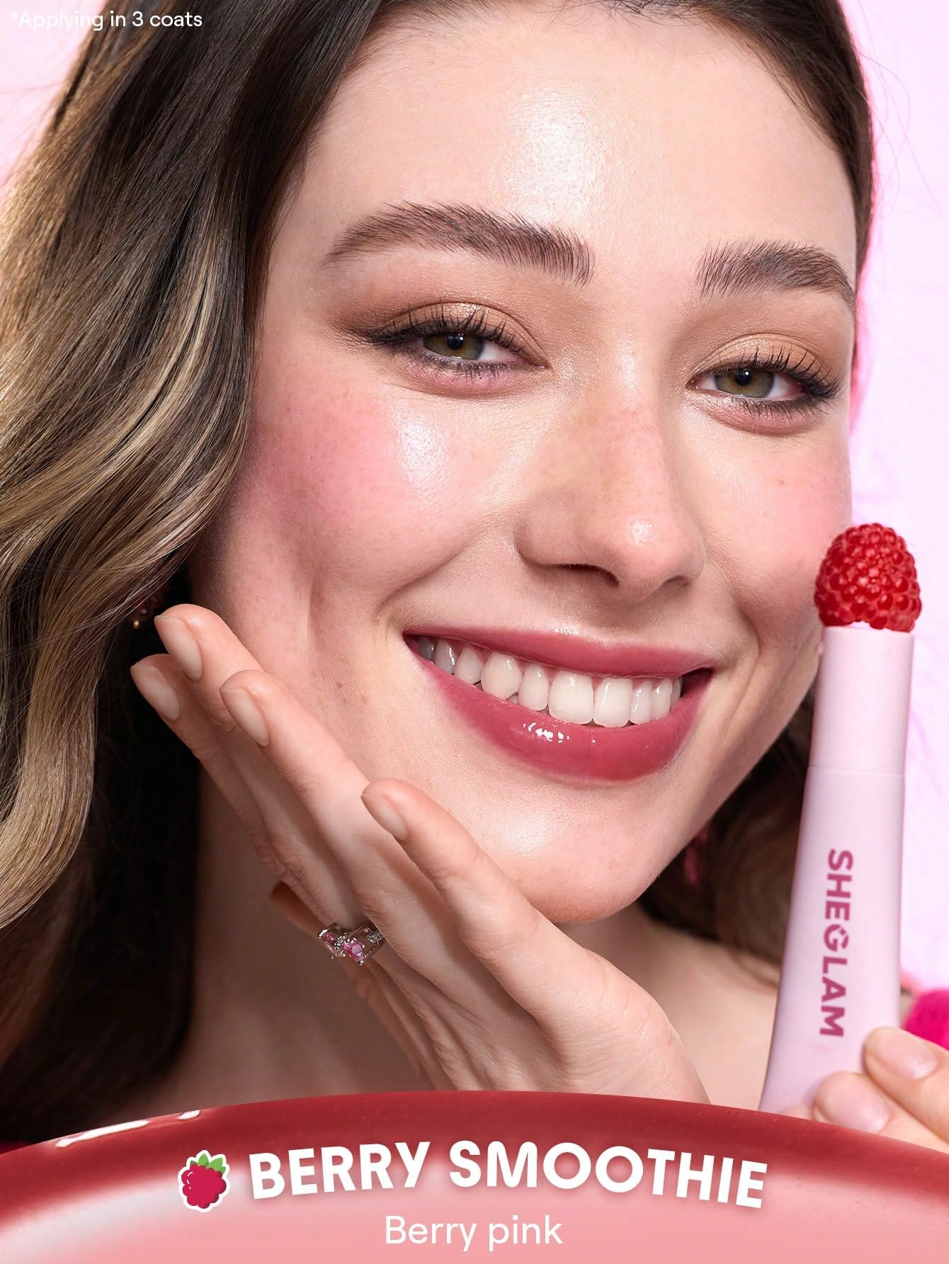 SHEGLAM Crystal Glaze Moisturizing Lip Gloss Hydrating Jelly Long Lasting Waterproof Plumping Lip Gloss-Berry Smoothie