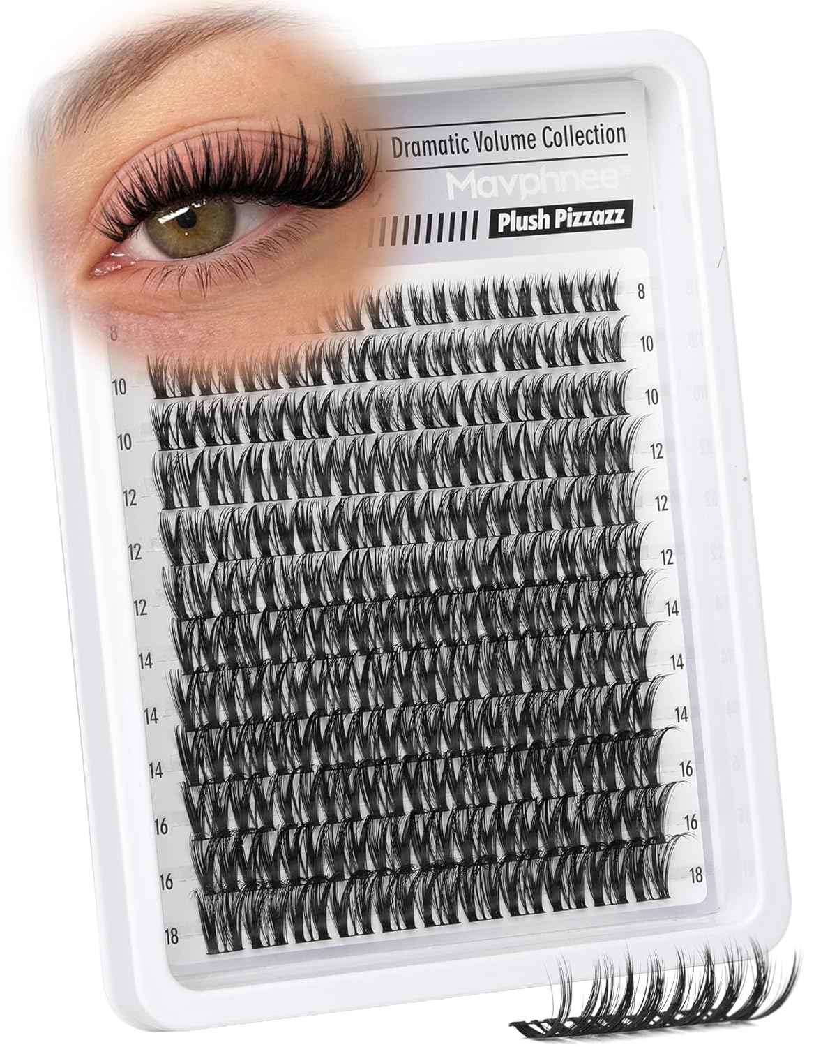 Lash Clusters Wispy Eyelash Extensions - Ultra-Dense CD-Curly Individual Lashes | 132PCS DIY Pack (8-18MM)