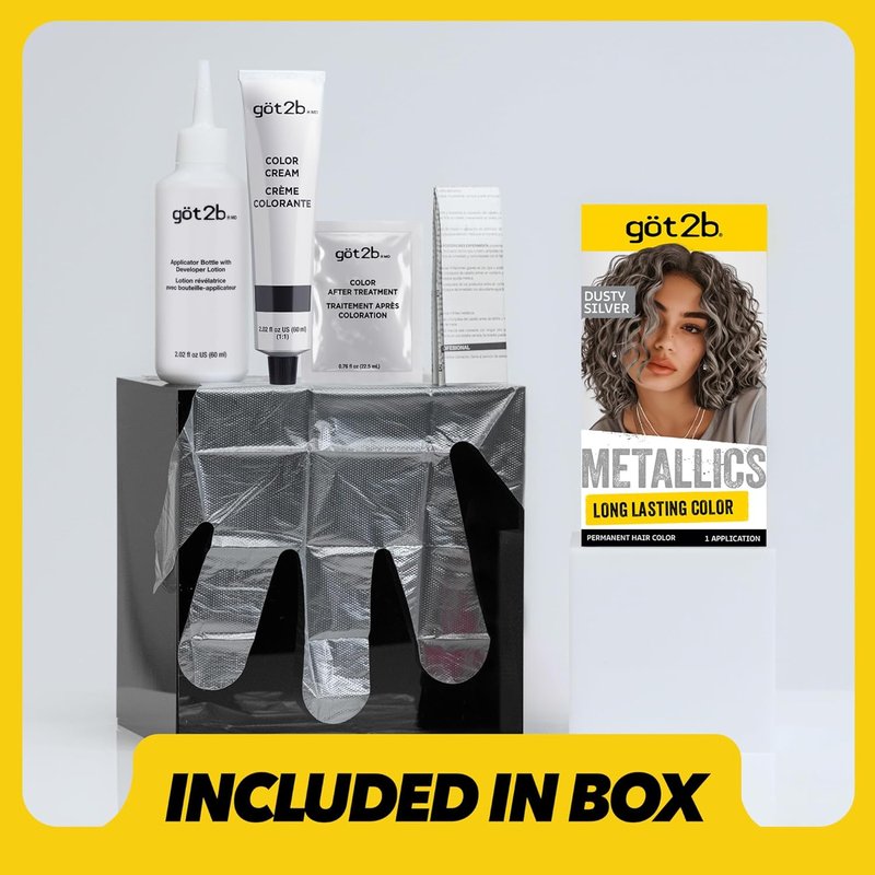 Got2b Metallics Hair Color - M72 Dusty Silver | Long-Lasting Vibrant Shade