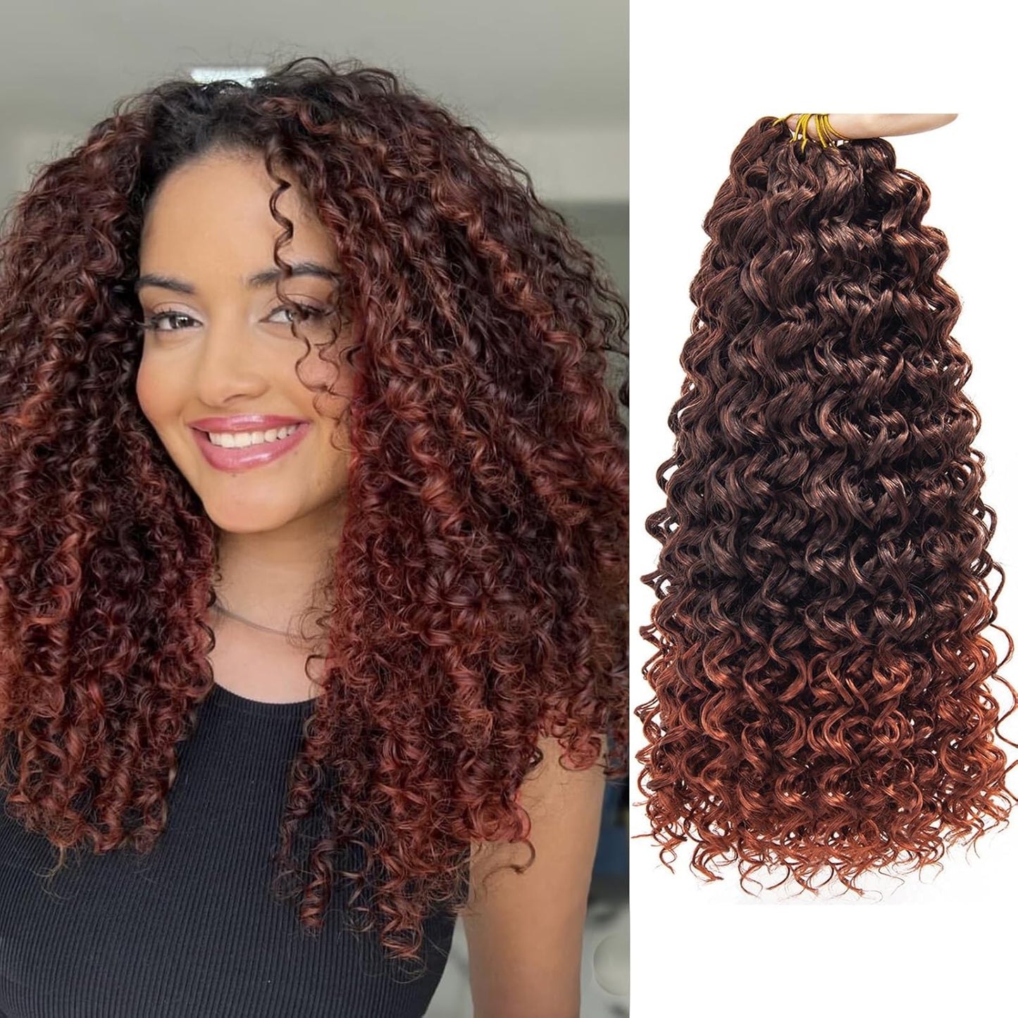 Water Wave Crochet Hair Extensions - Blonde Synthetic Bohemian Braids | 14 Inch Deep Wave (27#)