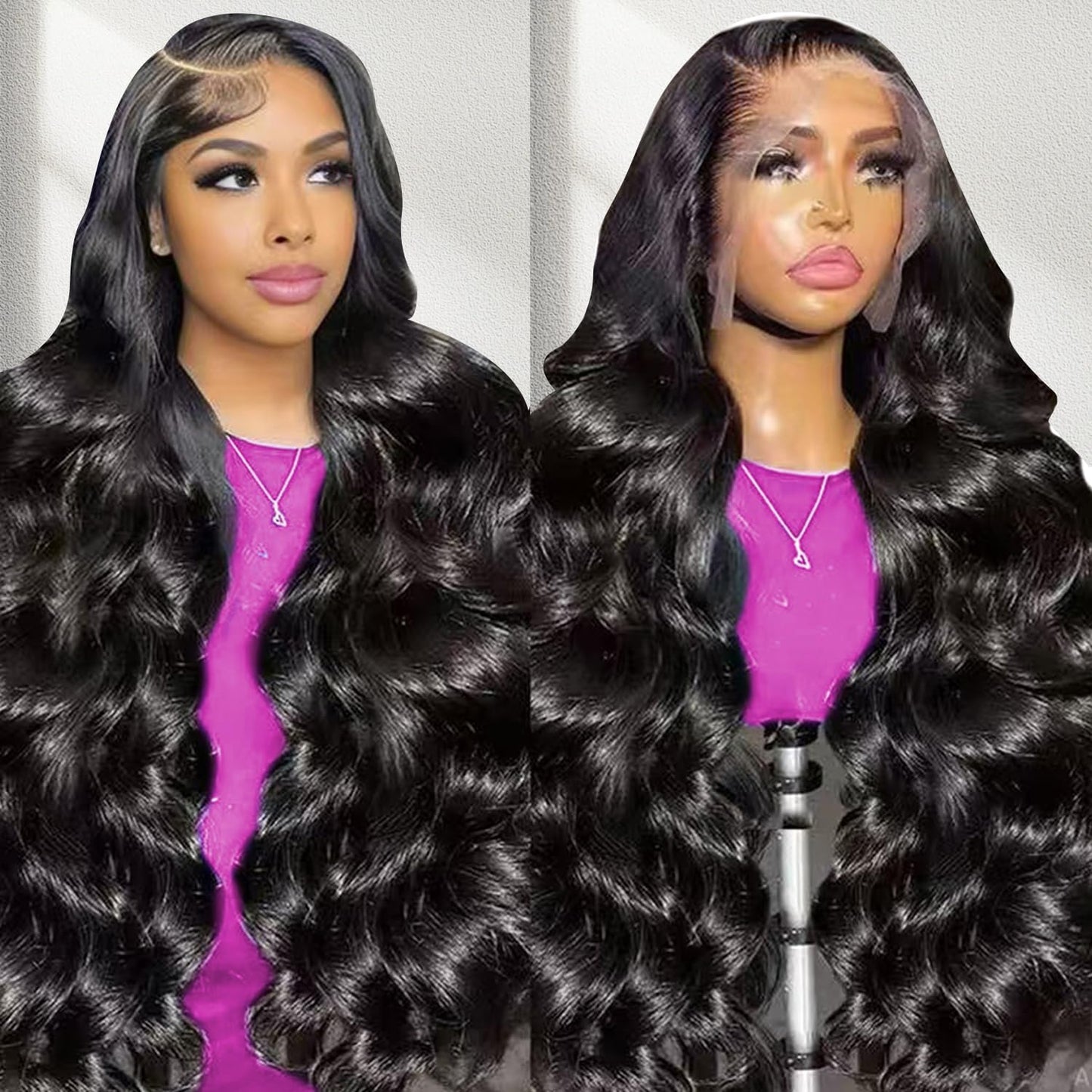 Burgundy 250 Density Human Hair Wig - 30 Inch 13x6 Deep Wave Lace Front | Pre-Plucked HD Transparent Lace Frontal for Women