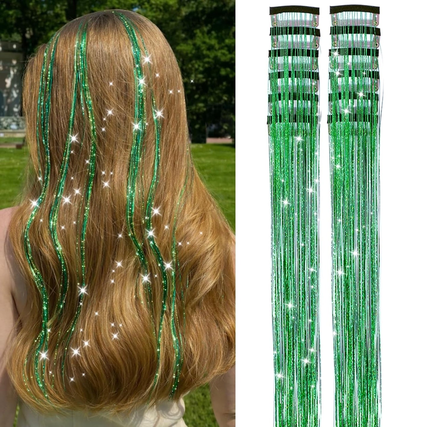 Hair Tinsel Kit - 18 Colors Holographic Hair Extensions | Heat Resistant Fairy Tinsel for Festivals & Parties