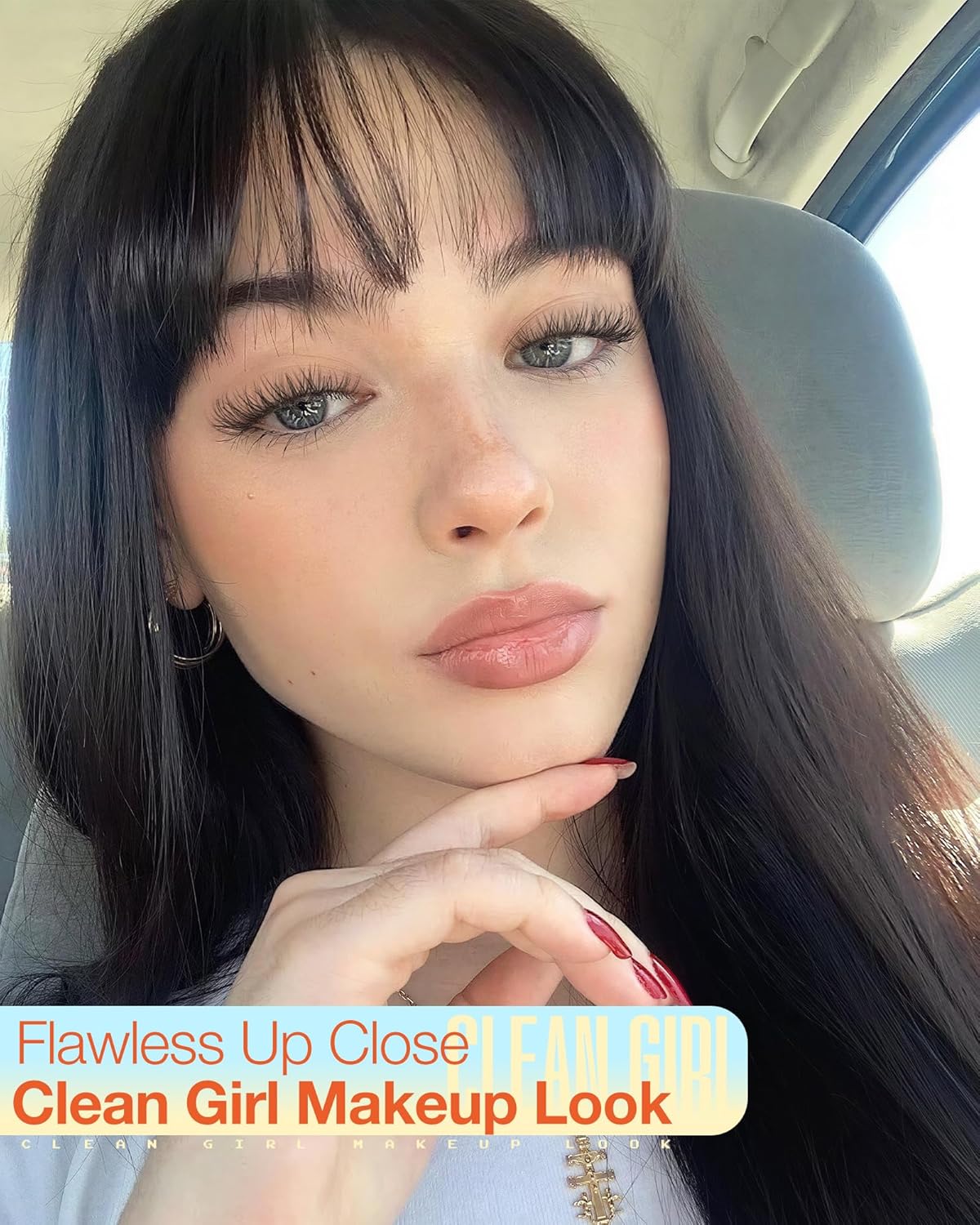 Natural Lash Clusters - Wispy Eyelash Extensions with Clear Band | C Curl, 10-16mm Individual Lashes