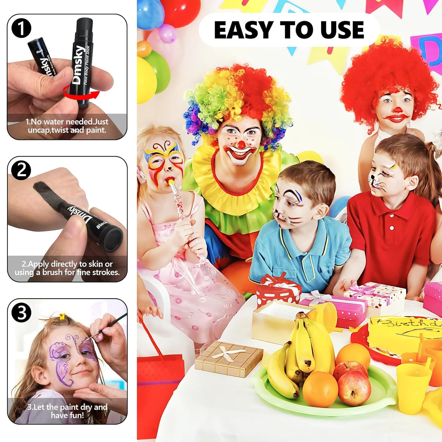 10 Packs Eye Black Sports Stick - Waterproof Anti-Glare Face Paint Kit | 10 Color Eyeblack for Football, Baseball, Softball