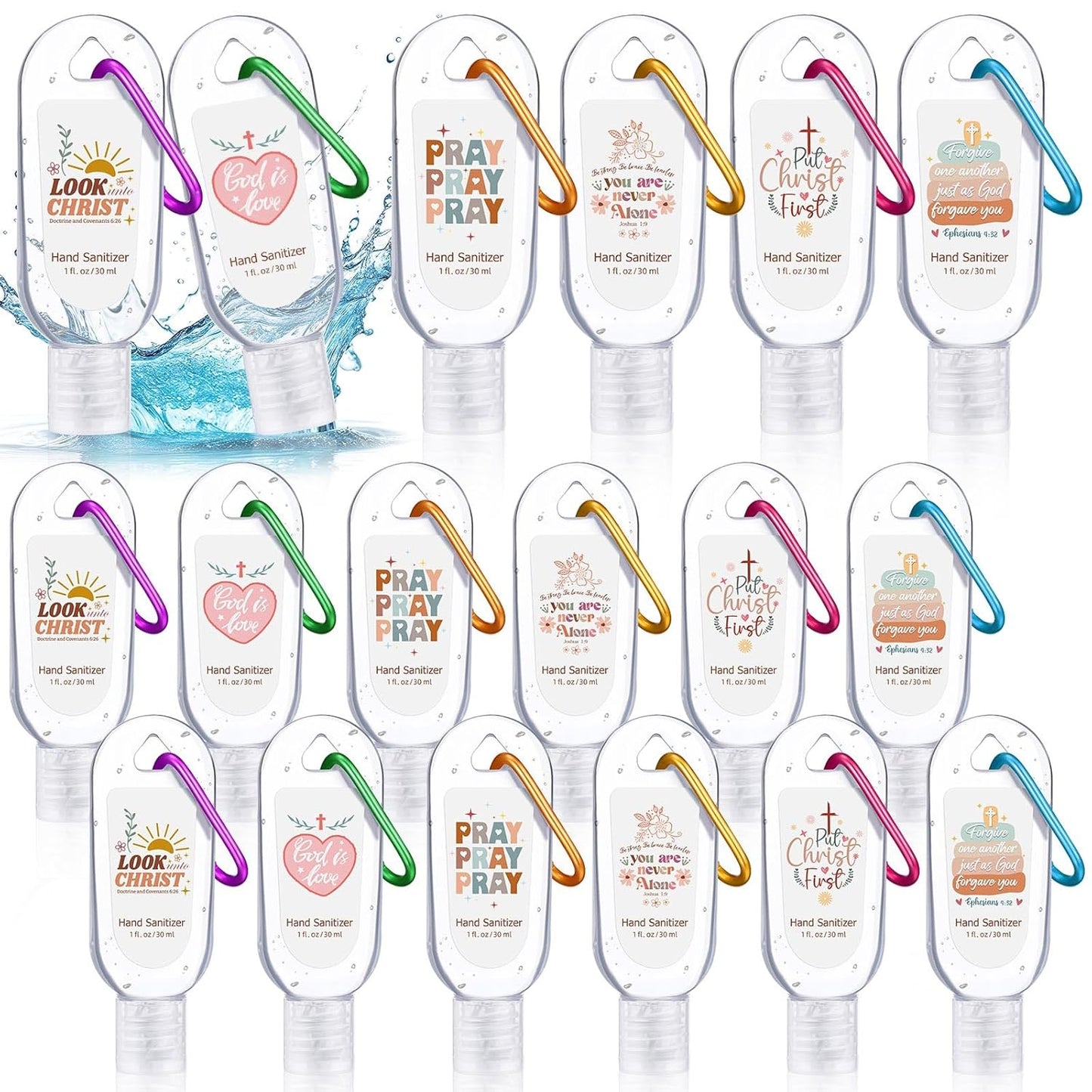 Mini Travel Size Hand Sanitizer Keychain - 24 Pcs Gift Set for Teachers, Nurses & Staff | Appreciation Thank You Bulk