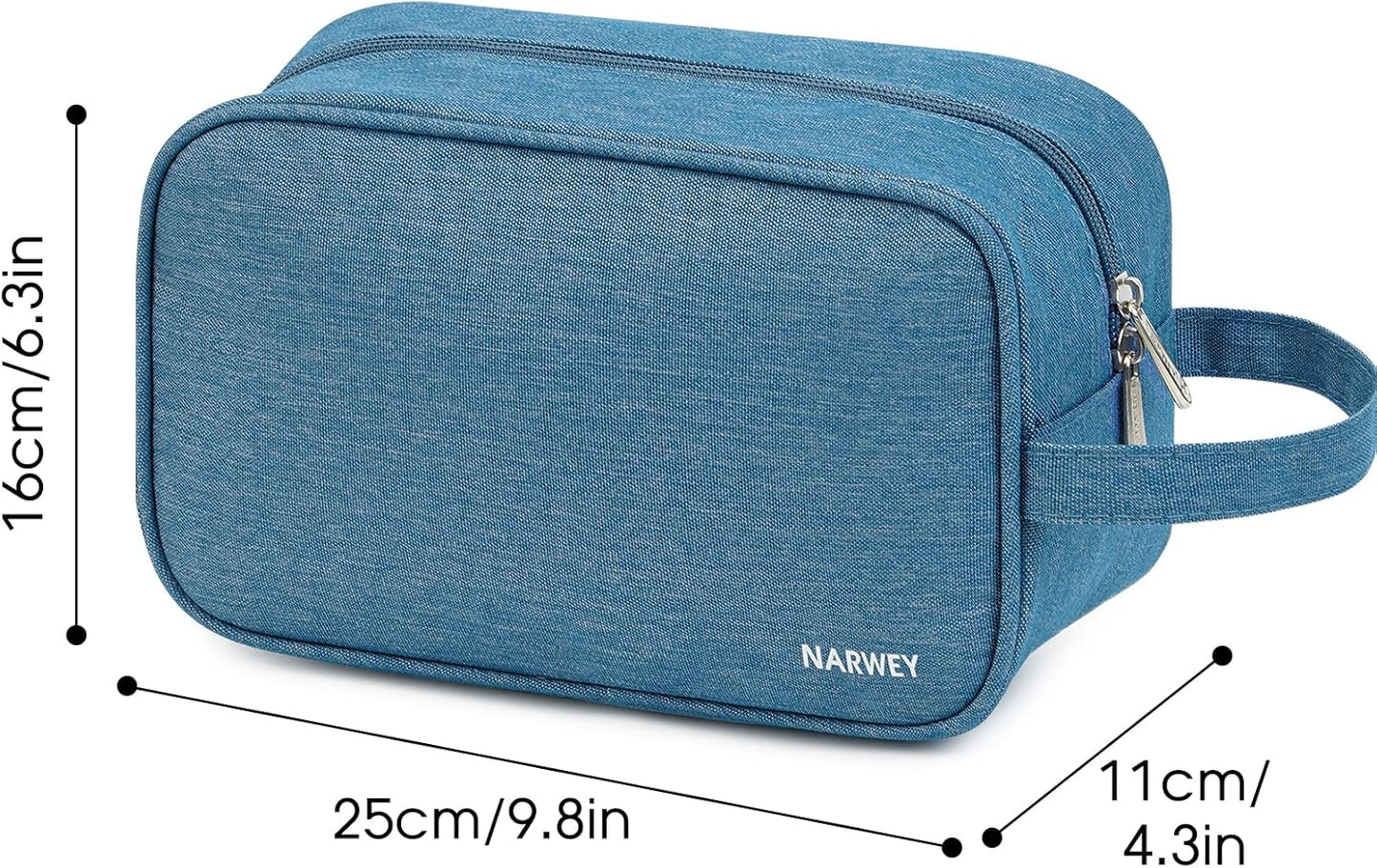 Travel Toiletry Bag for Women & Men | Dopp Kit for Cosmetics & Toiletries - Navy Blue