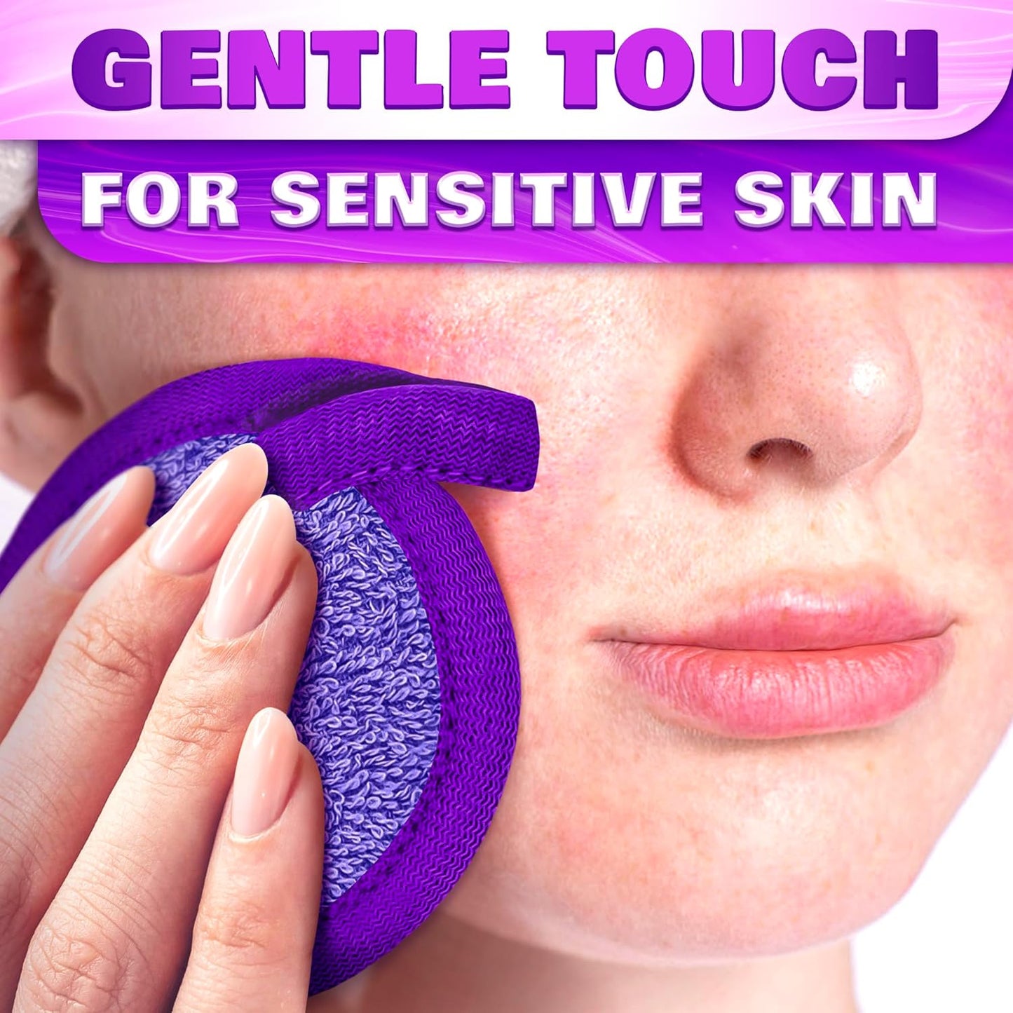2 in 1 Face Scrub Pads - Reusable Microfiber Makeup Remover & Exfoliating Washcloth | 3 Pcs Set for Eyes, Lips & Neck