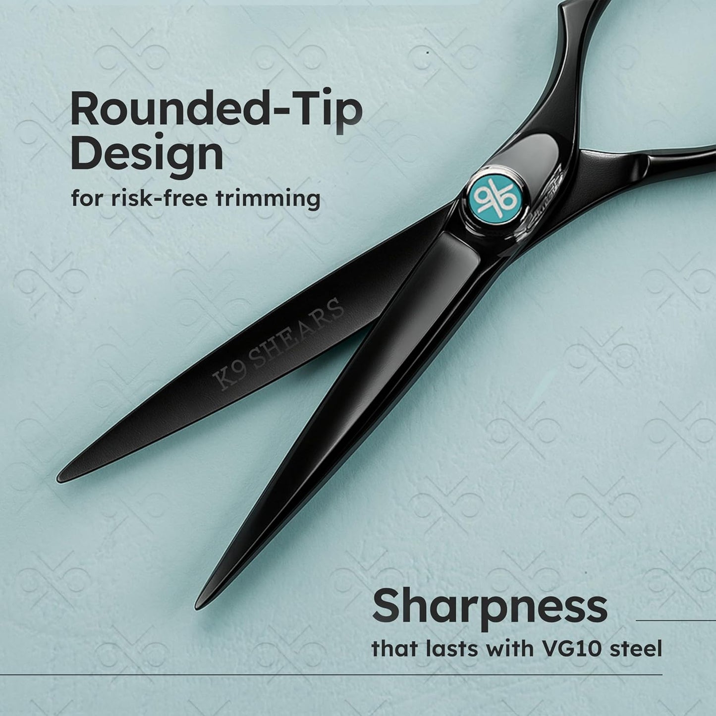 Professional Hair Scissors - 6" Titanium-Black VG-10 Barber Shears with Ergonomic Handle & Anti-Glare Finish | K9 Shears