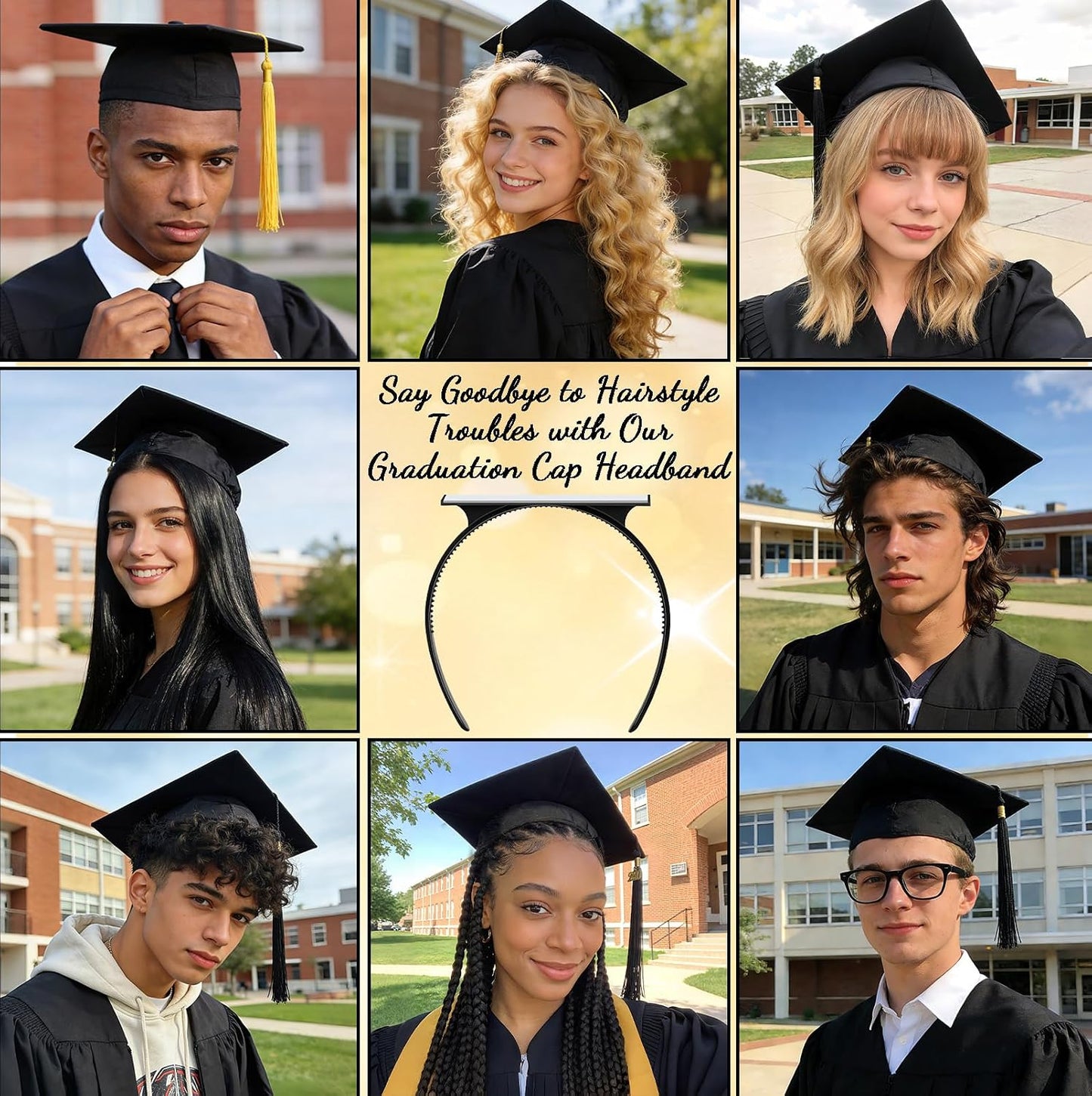 Graduation Cap Headband Holder - Securely Keeps Caps in Place | Perfect for Graduates & Students