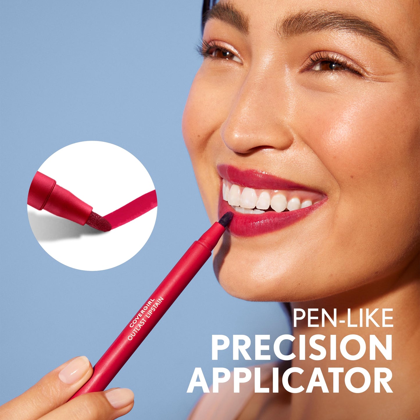 Covergirl Outlast Lipstain, 65 Natural Blush, Smooth Application, Precise Pen-Like Tip, Transfer-Proof, Satin Stained Finish, Vegan Formula, 0.06oz