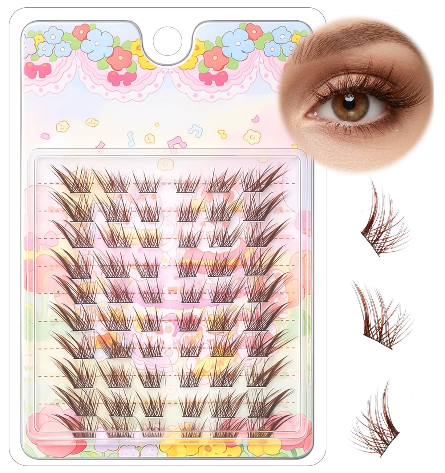 60 Pcs 8-13mm Eyelash Clusters, Manga Lash Clusters C Curl