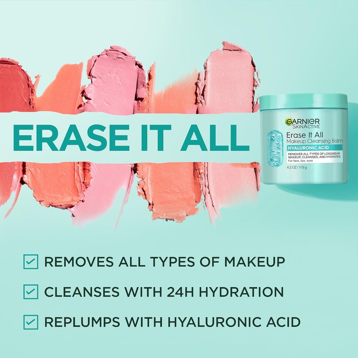 Garnier Makeup Cleansing Balm - Hyaluronic Acid Facial Cleanser & Makeup Remover | 4.2 Oz