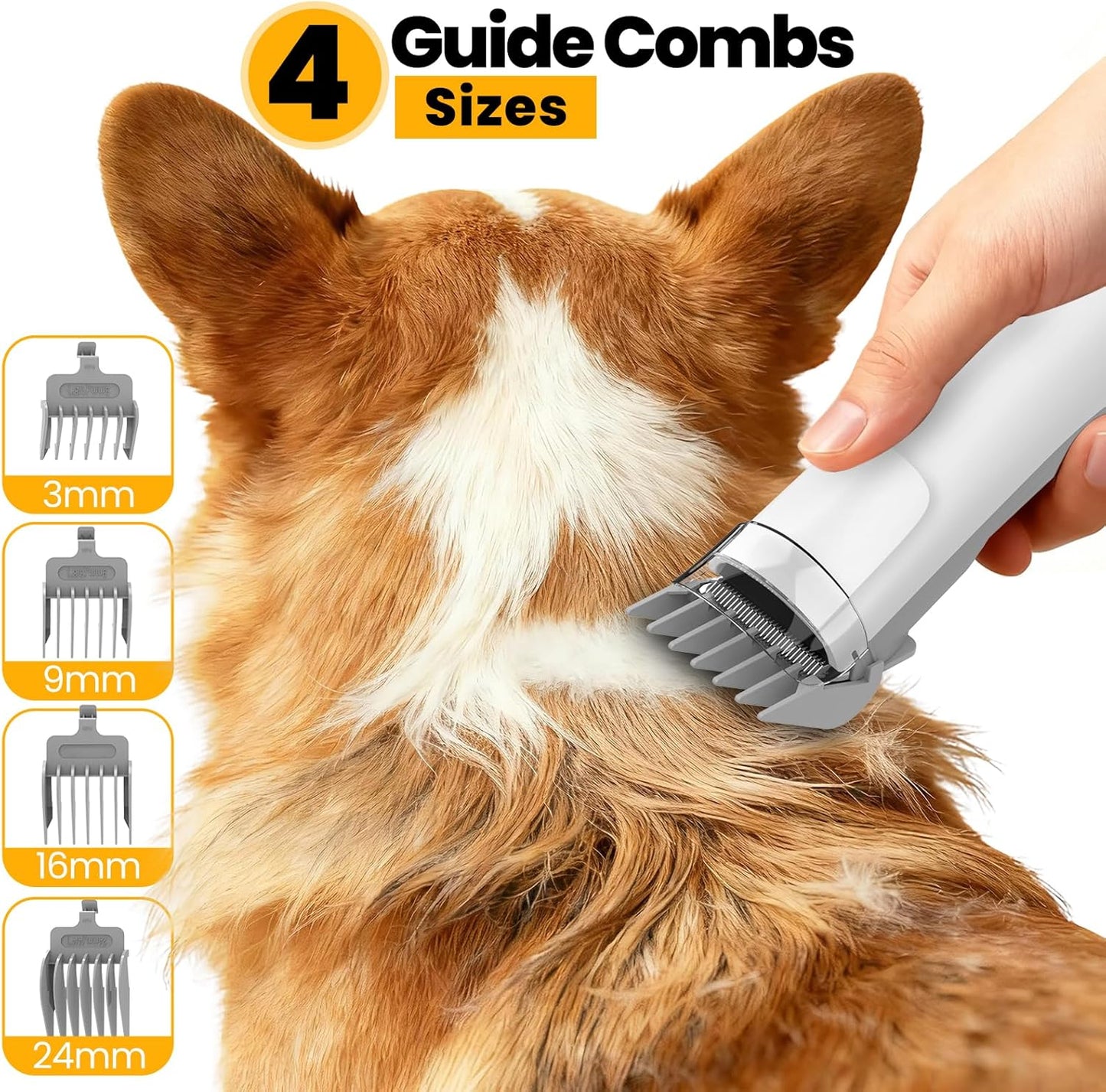 Dog Grooming Vacuum - All-in-One Pet Grooming Kit with Clipper & Low Noise Shedding Brush | PG01