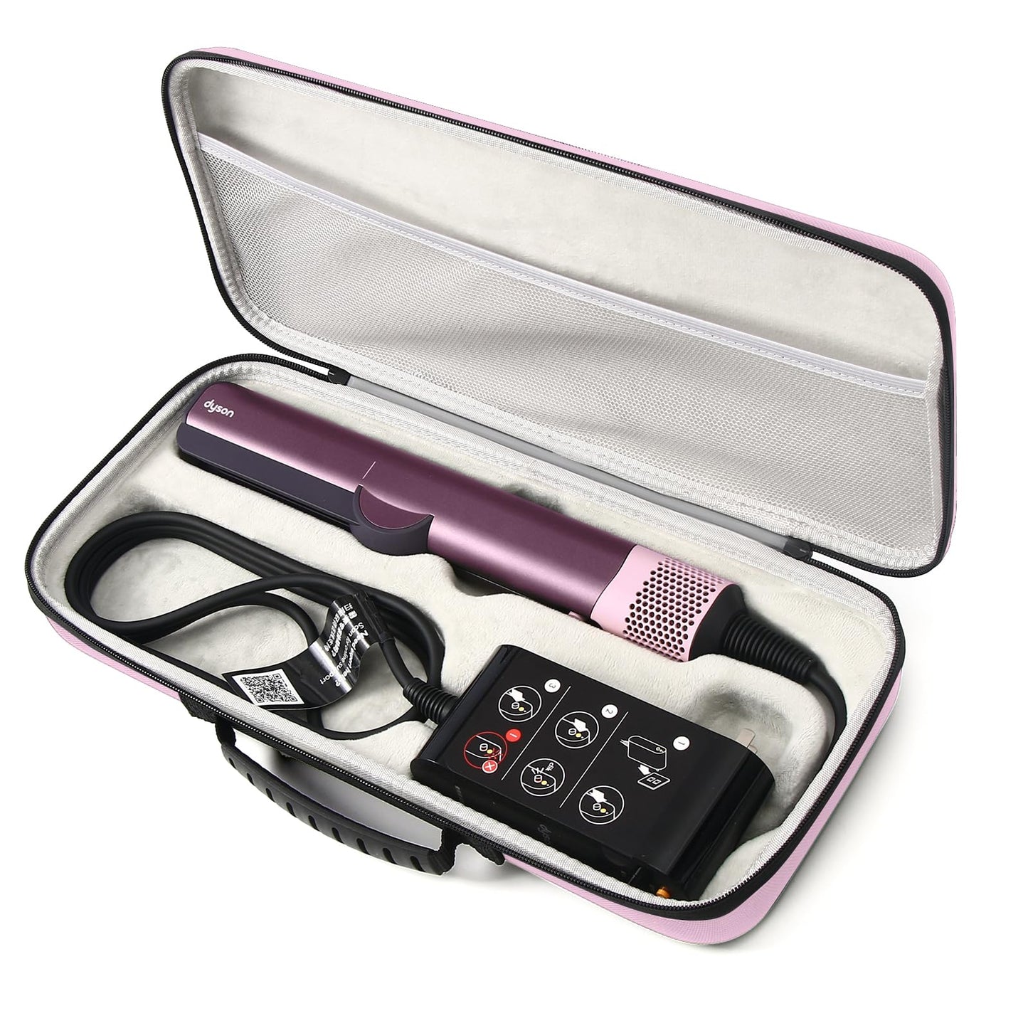 Guganas Hard travel Case Compatible with Dyson Airstrait Straightener, Carrying storage Bag for Airstrait HT01. (Pink)