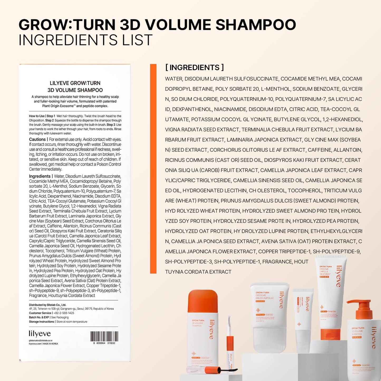 lilyeve GrowTurn 3D Volume Shampoo with Built-in Brush – For Thinning Hair & Fuller-Looking Volume, Hair loss, Gentle Scalp Care | 6.76 Fl Oz