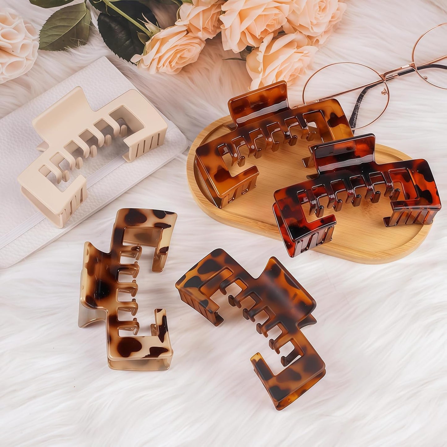 Claw Clips for Baseball Caps - Non-Slip Square Design Hair Accessories for Women | 4-Pack