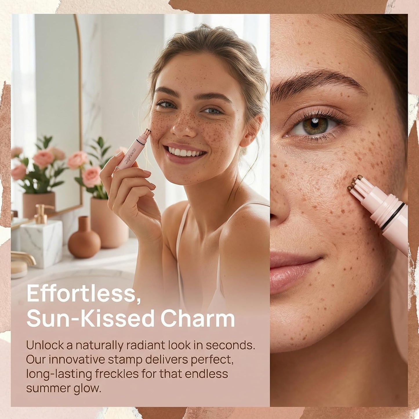 Freckle Stamp Pen | Natural-Looking Fake Freckles Makeup Tool - Waterproof & Long-Lasting, Vegan-Friendly