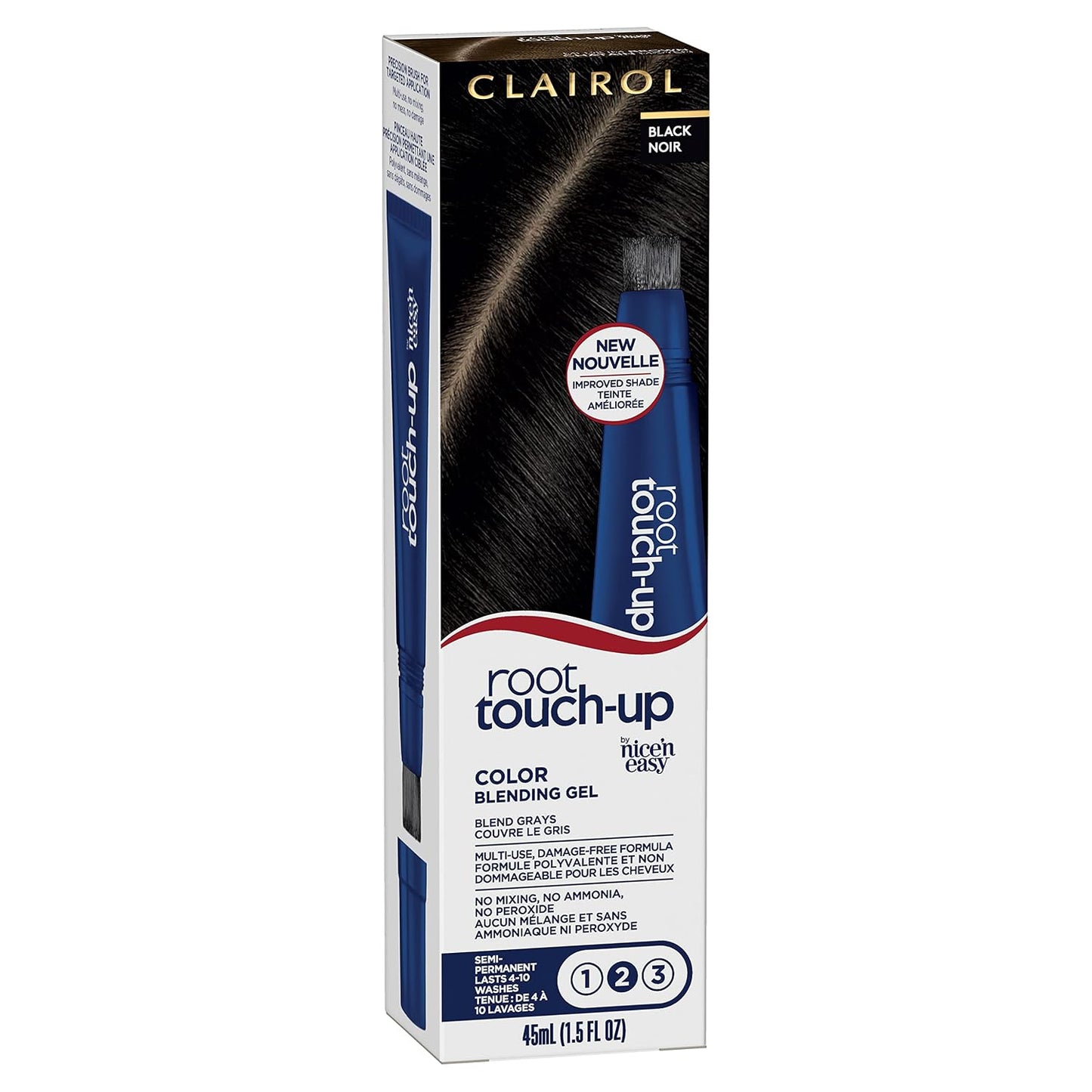 Clairol Root Touch-Up Hair Color Gel - Semi-Permanent Black | Blends Gray Hair | 2 oz