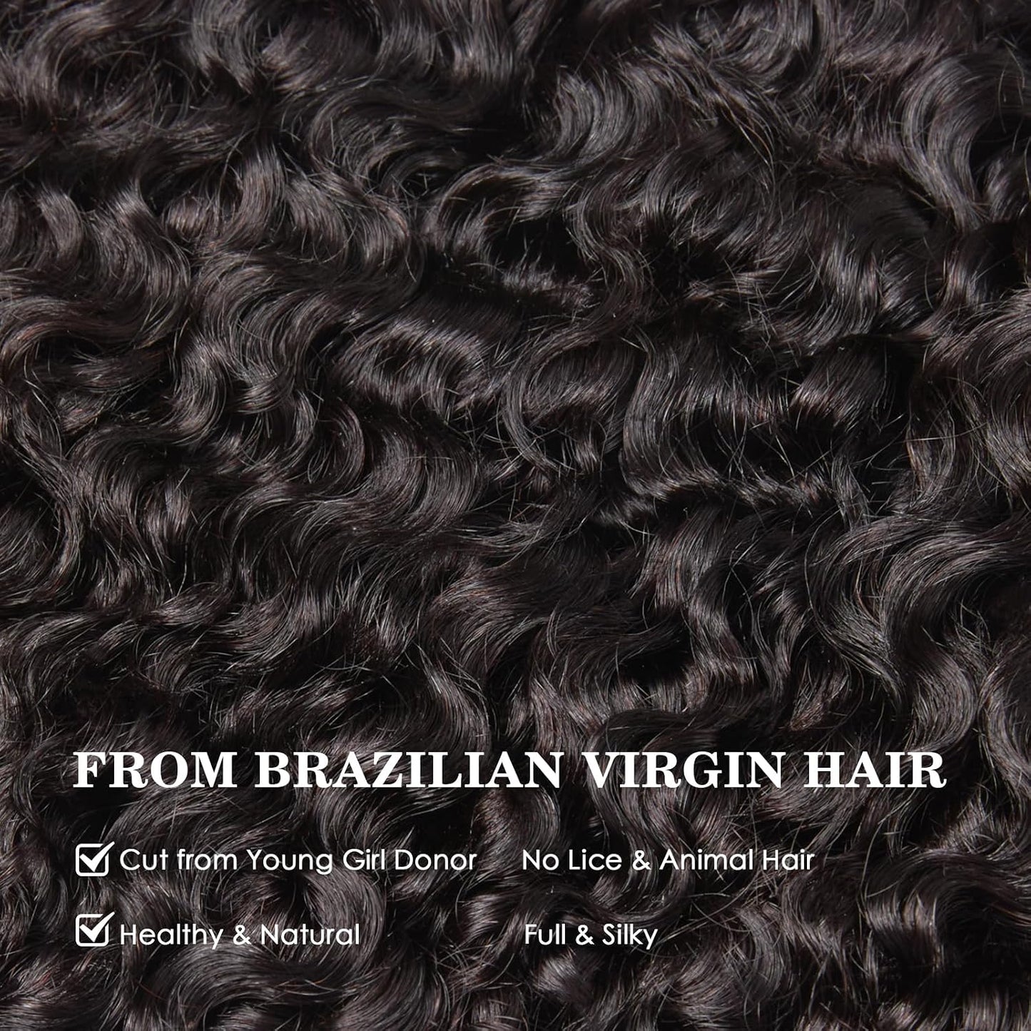 Burmse Curly Bundles - Brazilian Virgin Human Hair | 16-20 Inch Quick Water Wave in Natural Black