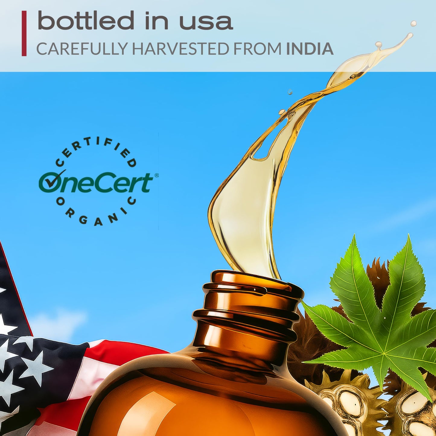 USDA Organic Castor Oil, 100% Pure Cold-Pressed Hexane-Free, 32 Fl Oz