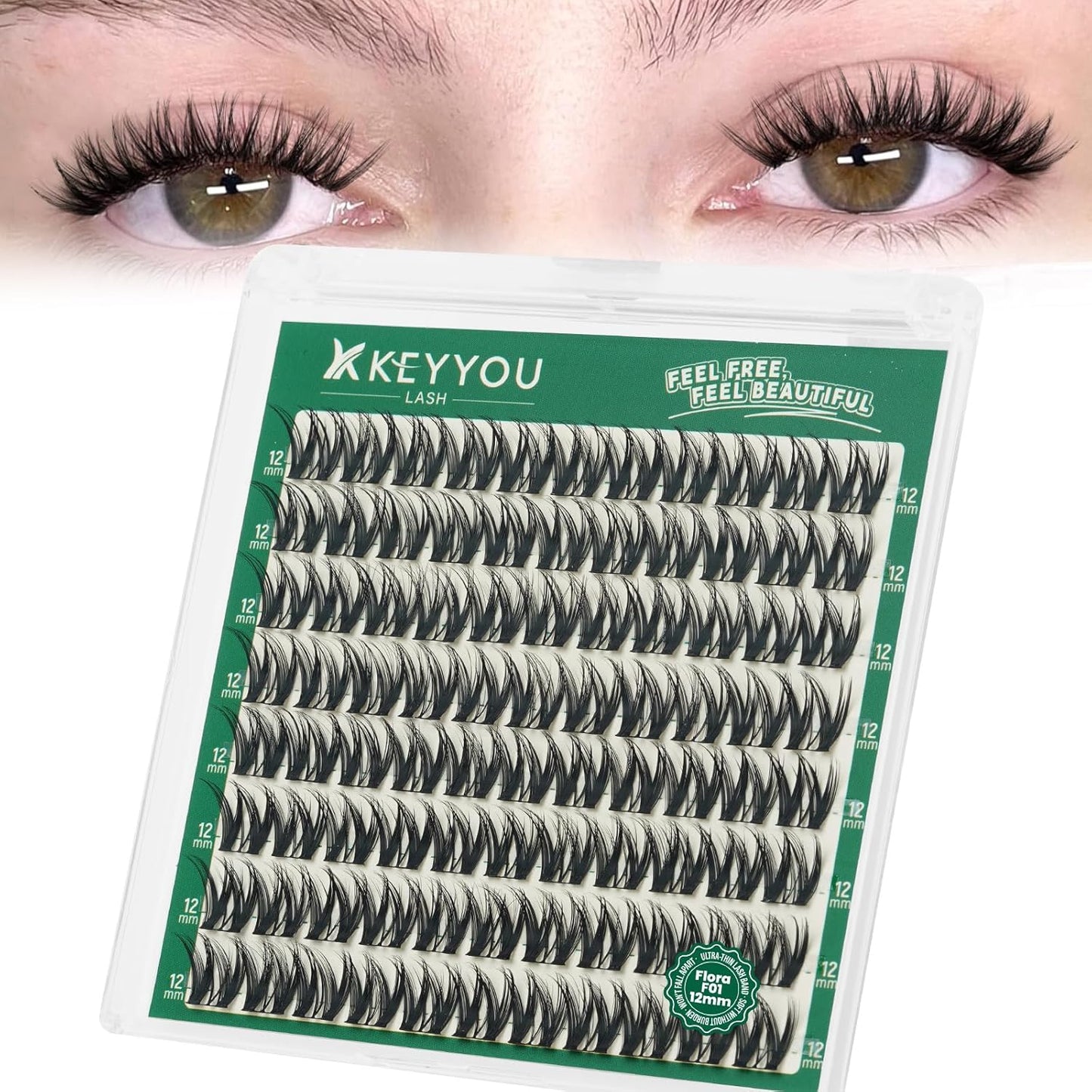 Flora Lash Clusters - D Curl 8mm Eyelash Extensions for Volume & Length