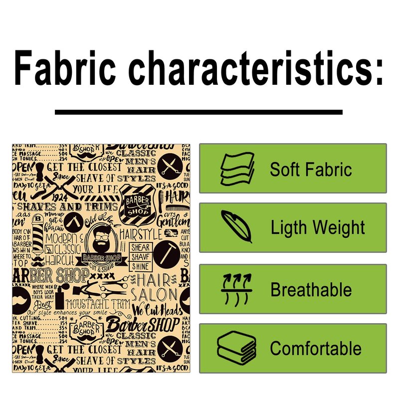 Barber Capes for Men, Hair Cutting Cape with Metal Snap Closure, 100% Polyester Salon Cape, Waterproof & Light Weight & Machine Washable- 63”× 56”, Retro Style