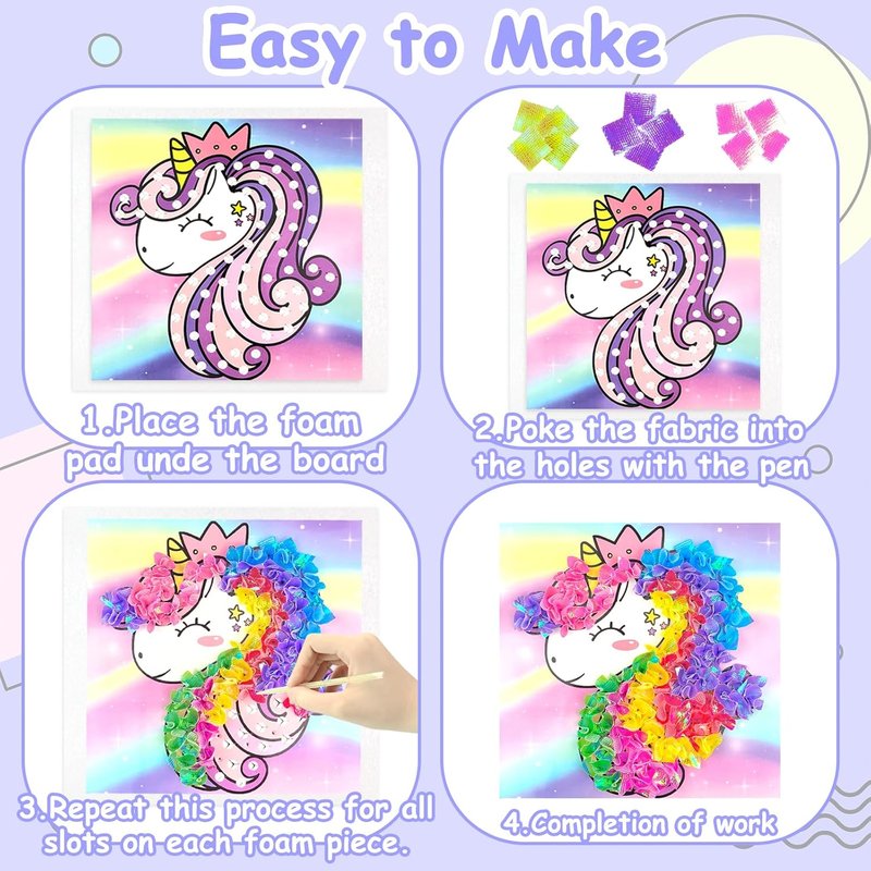 Magical Dream Decor - Mess-Free Kids' Art Fabric Craft Kit | DIY Birthday & Christmas Gift for Ages 4-10
