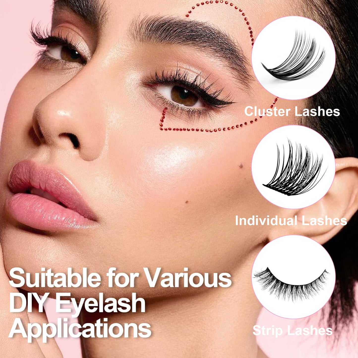 Lash Glue DIY Eyelash Glue for Lashes Clusters Latex-Free Waterproof Latex-Free 2-in-1 Lash Bond and Seal for Self-Application at Home Lash Cluster Glue 10ml Long-Lasting 48-72H