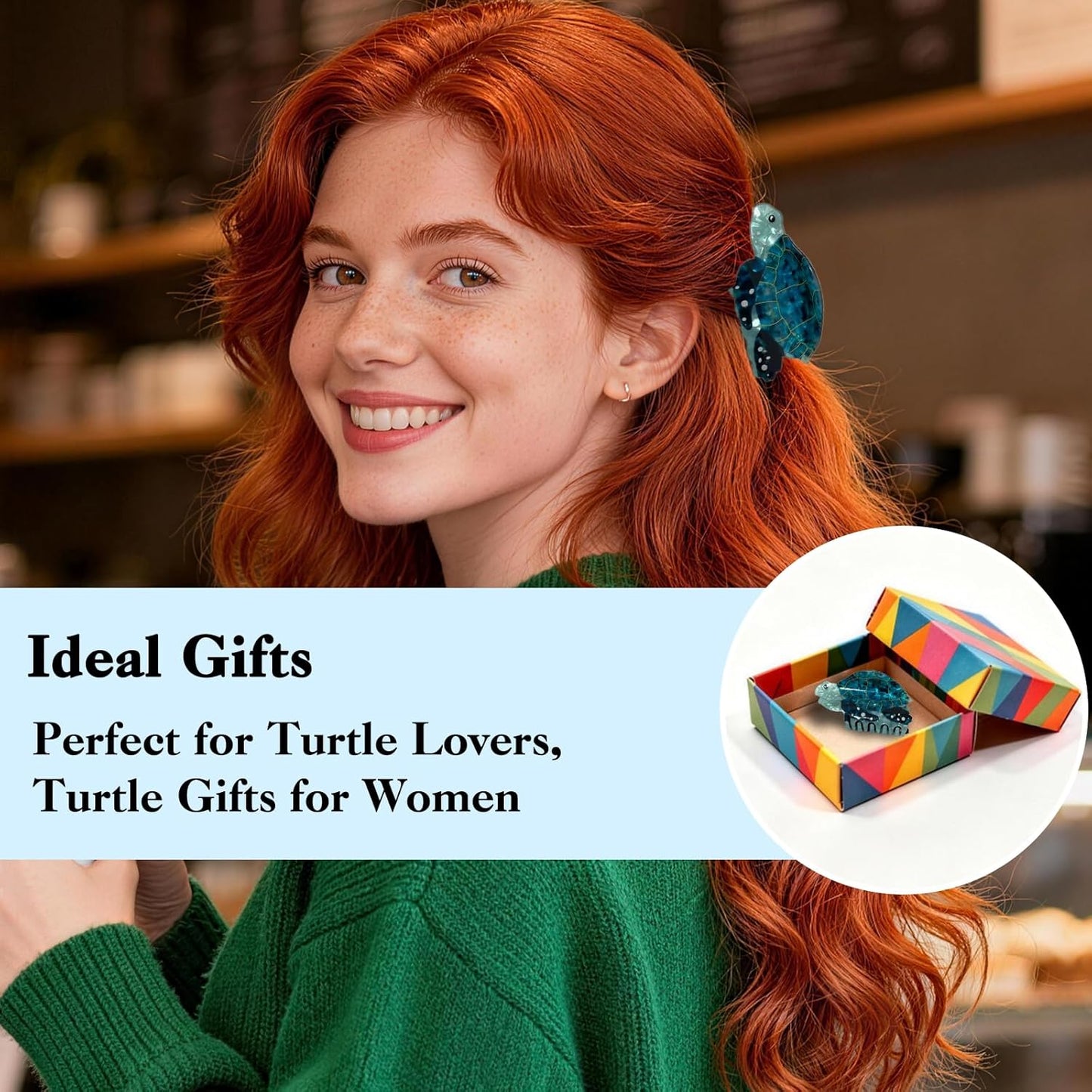 Green Sea Turtle Hair Clip - Fun Ocean Animal Claw Clip for Women | Perfect for Summer, Birthdays & Special Occasions