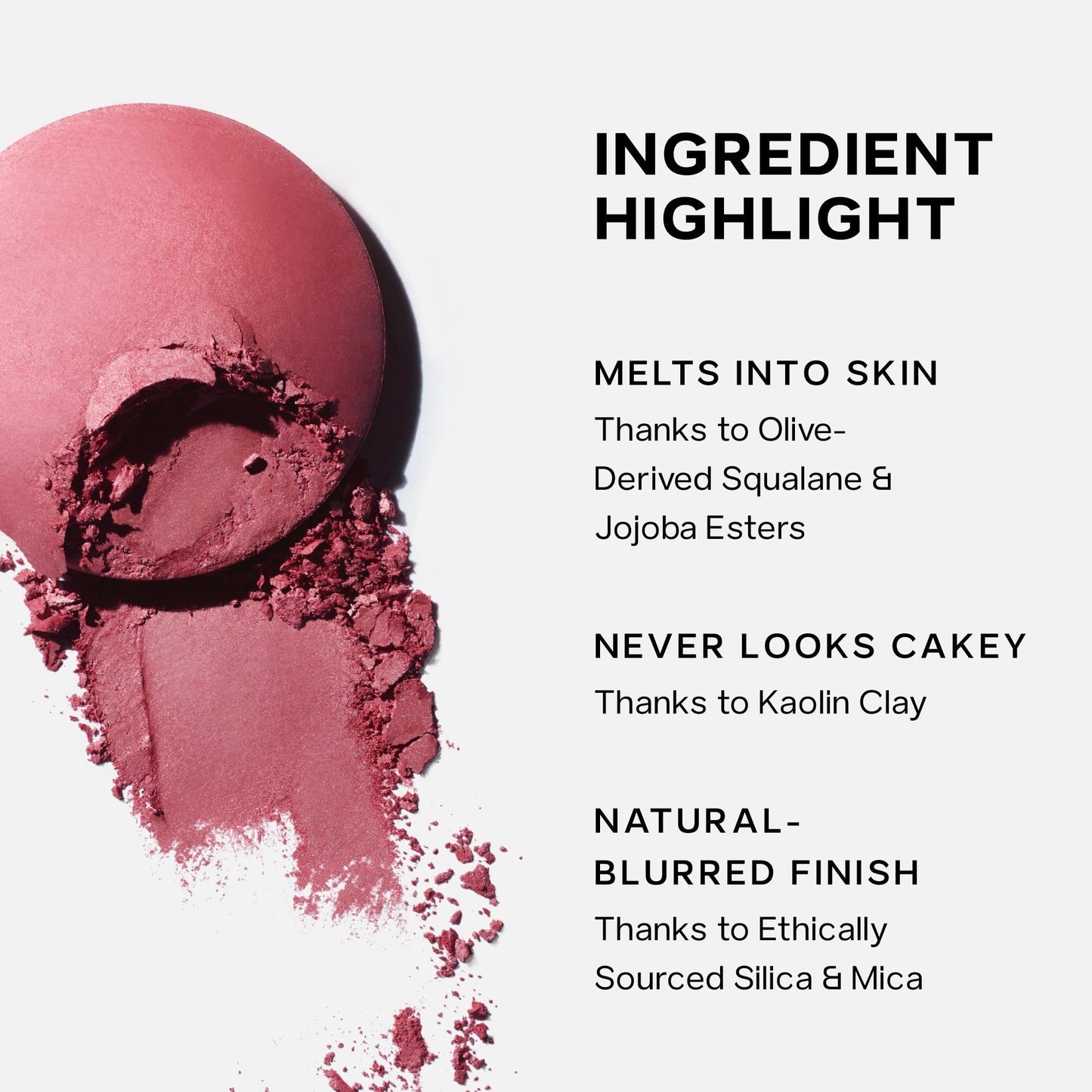 Saie SuperSuede Baked Blush - Talc-Free Powder Blush for Cheeks Infused with Hyaluronic Acid, Glycerin + Squalane - Hydrating Face Makeup for a Natural, Diffused Flush of Color - Amore (0.1 Ounce)