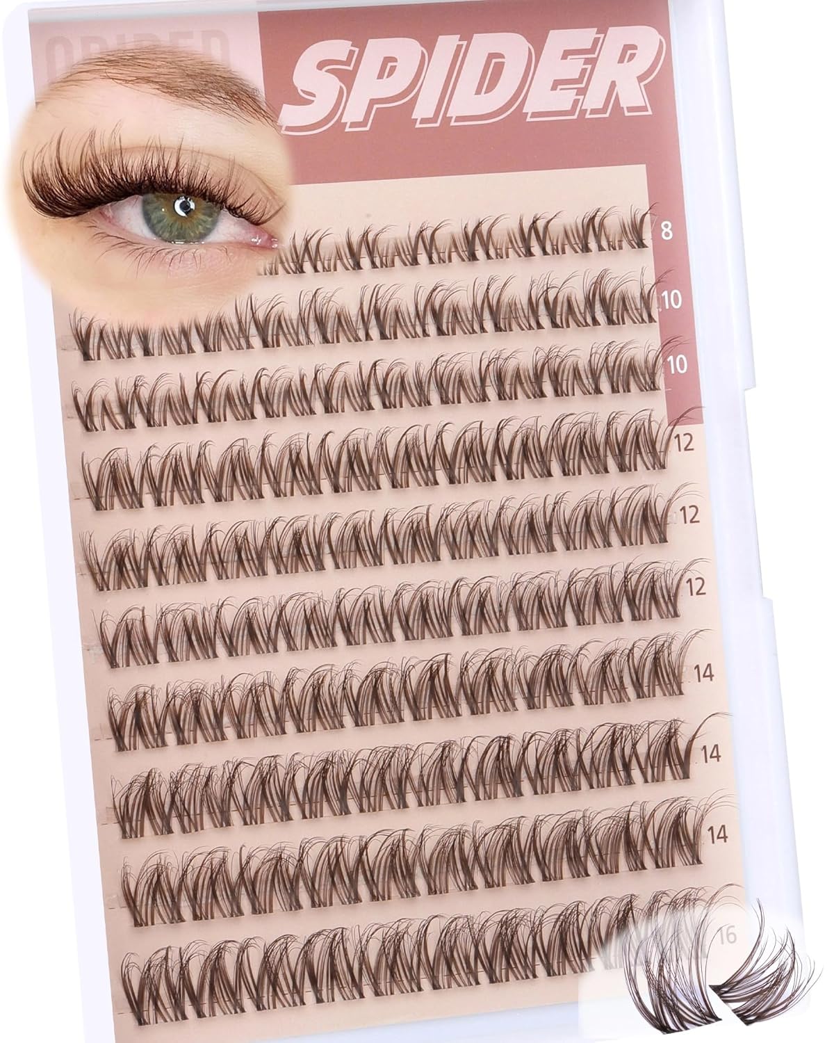 Spider Lash Clusters - Wispy Fluffy Eyelash Extensions for Natural Look | Clear Band Individual Lashes