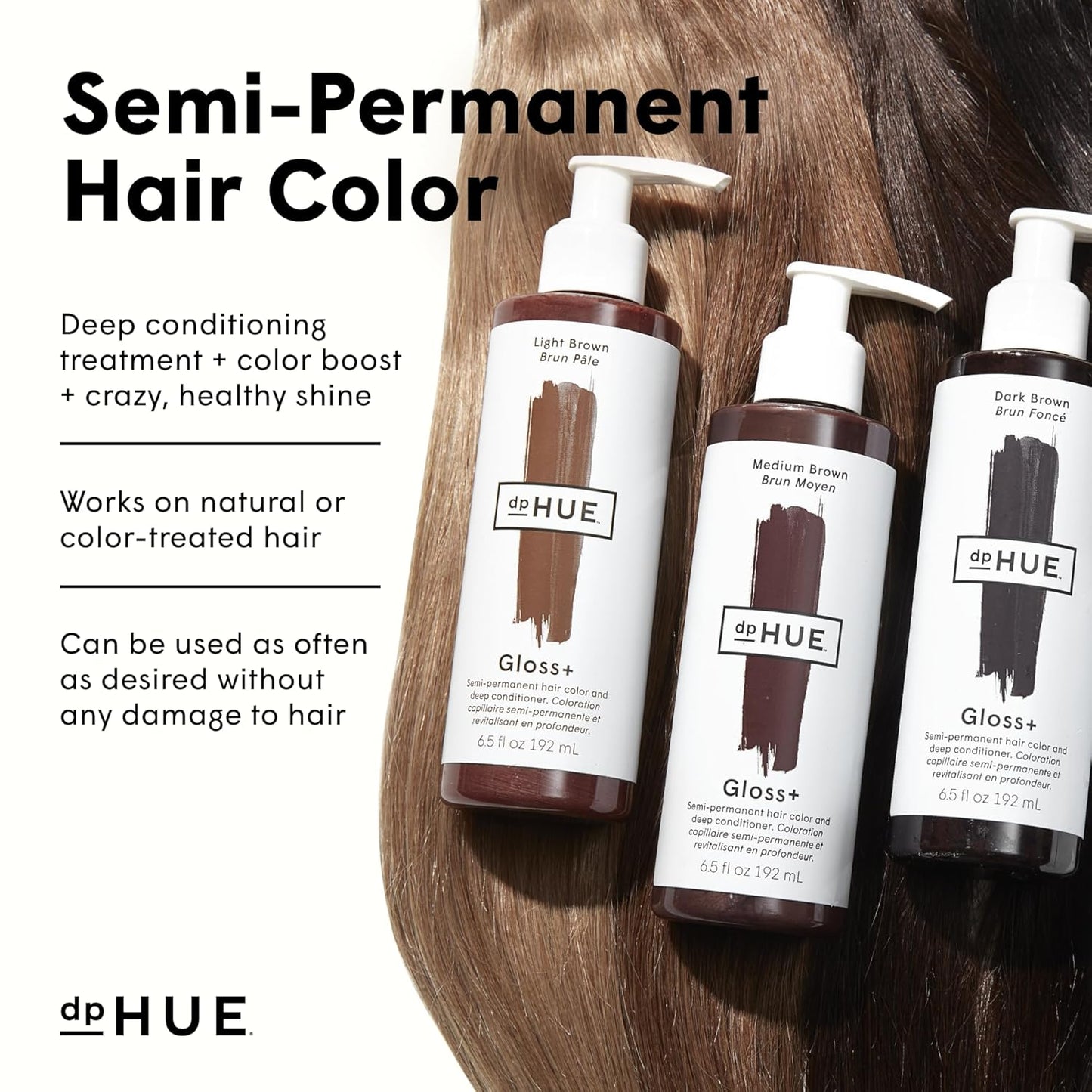 dpHUE Gloss+ | Light Brown Hair Color Treatment - Boosts Fading & Enhances Shine - 8-12 Applications