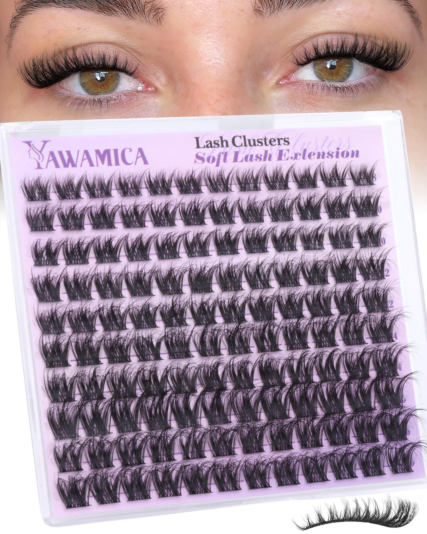 Wispy Lash Clusters 8–16mm Fluffy Natural Eyelash Clusters CC Curl Individual Lashes DIY Lash Extensions Clusters Faux Mink Lash Clusters by Yawamica
