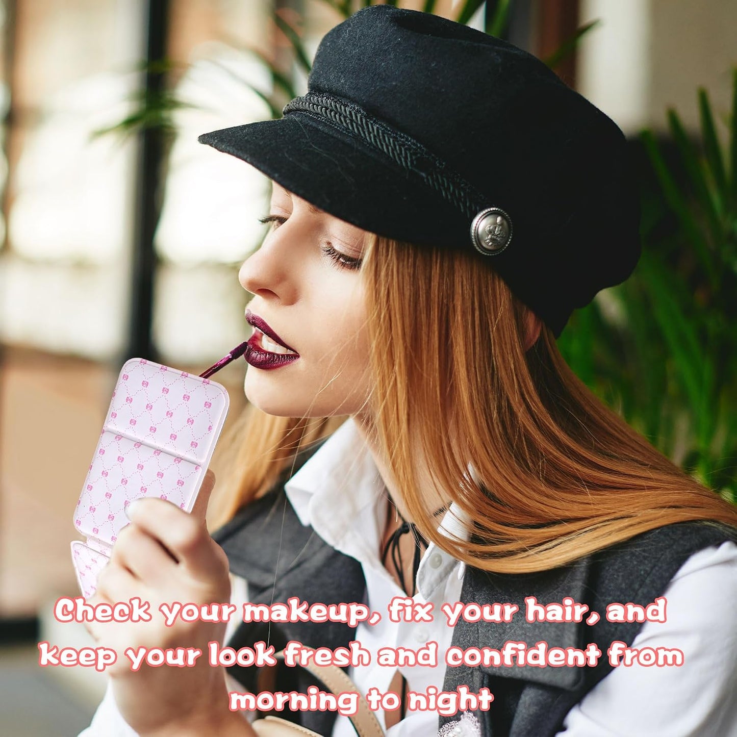 Compact Folding Mirrors - 16 Pcs Pink Bow Mini Travel Mirrors for Women | Handheld Pocket Size