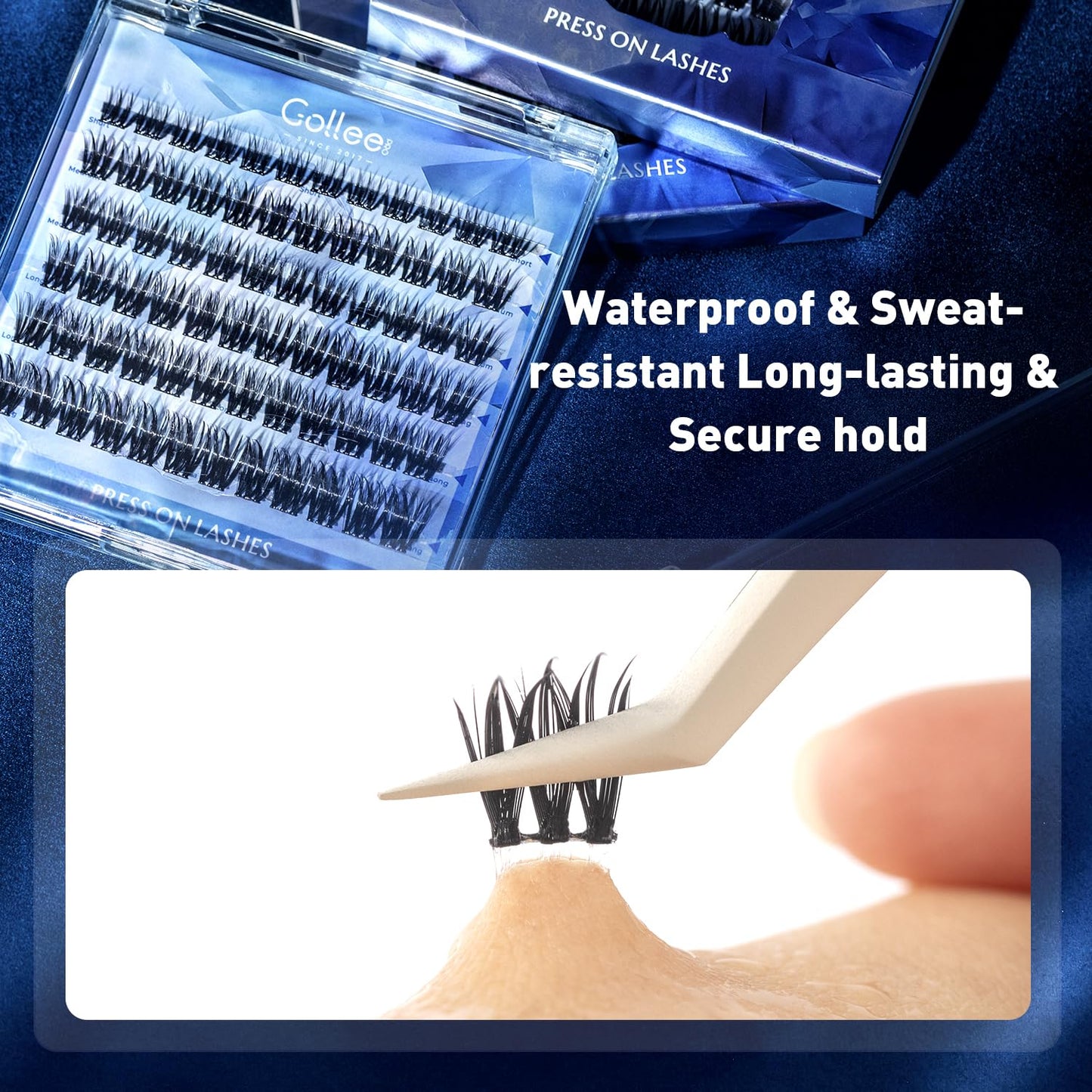 Self-Adhesive Eyelash Clusters - Natural Wispy Press-On Lashes | Reusable, No Glue Needed