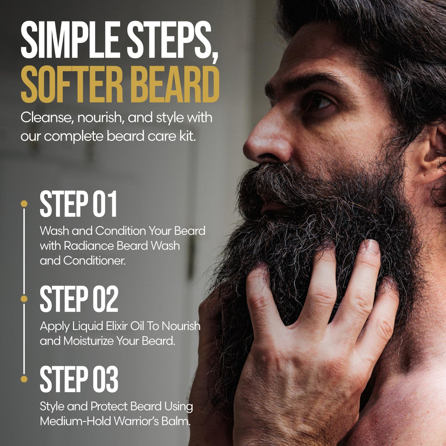 The Beard Growth Kit - Essential Grooming Set with Balm, Oil, Wash & Conditioner for Men - Surtr's Fury Platinum Collection