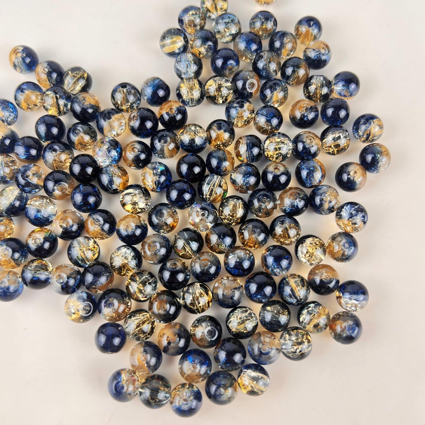 100 Pack 8mm Glass Beads for Jewelry Making, Graduated Color Mix, Bulk DIY Craft Supplies