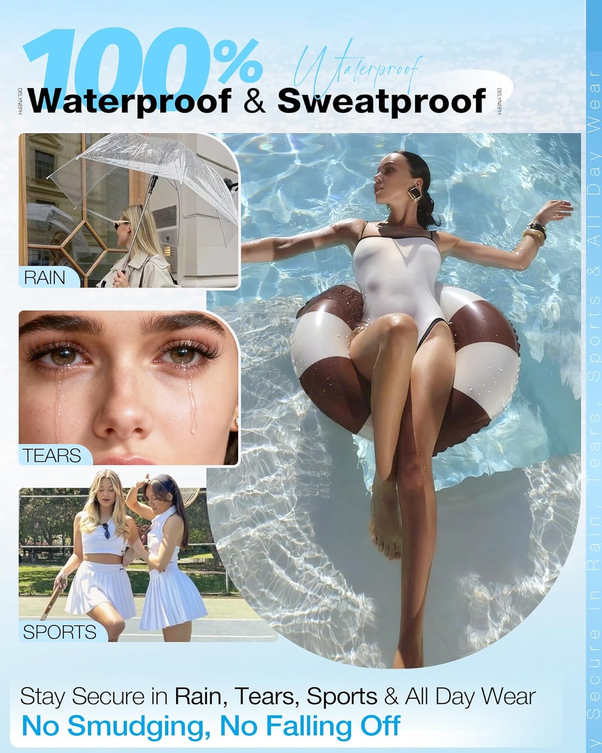 Eyelash Glue - Waterproof Bond & Seal for Lash Clusters | Long-Lasting 72H Adhesive, Latex-Free (5ml+5ml)