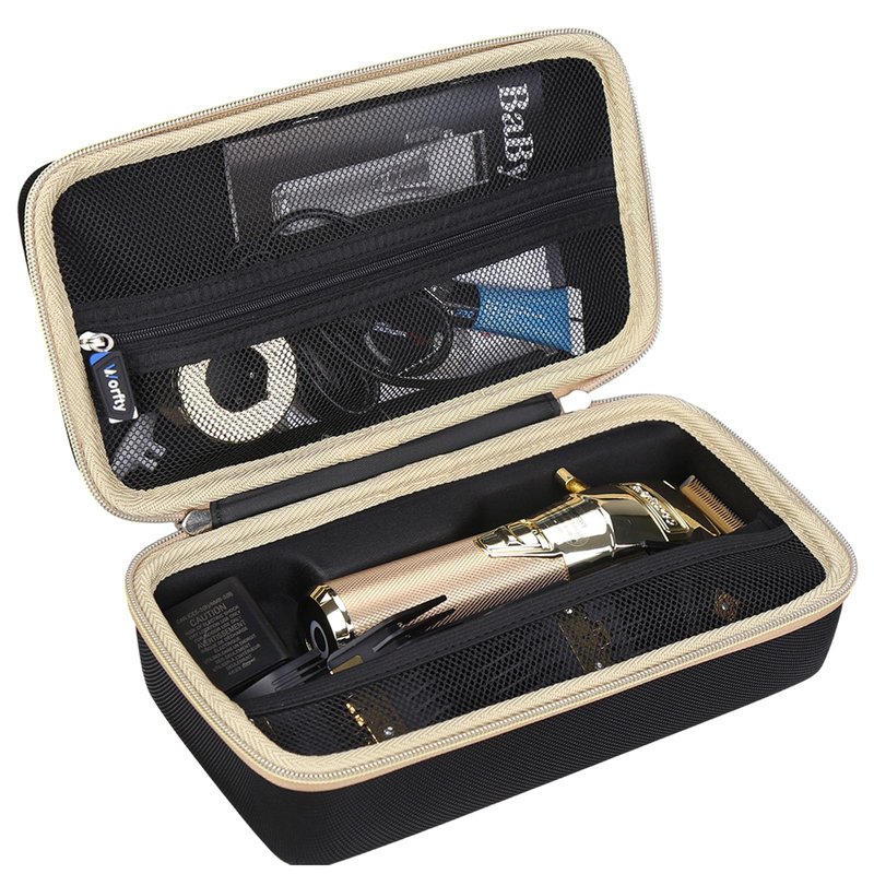 worfty Case for BaBylissPRO FXONE/FX+ Professional Cord/Cordless Hair Clipper - Hard Protective Travel Carrying Storage Organizer Bag (Black & Golden)