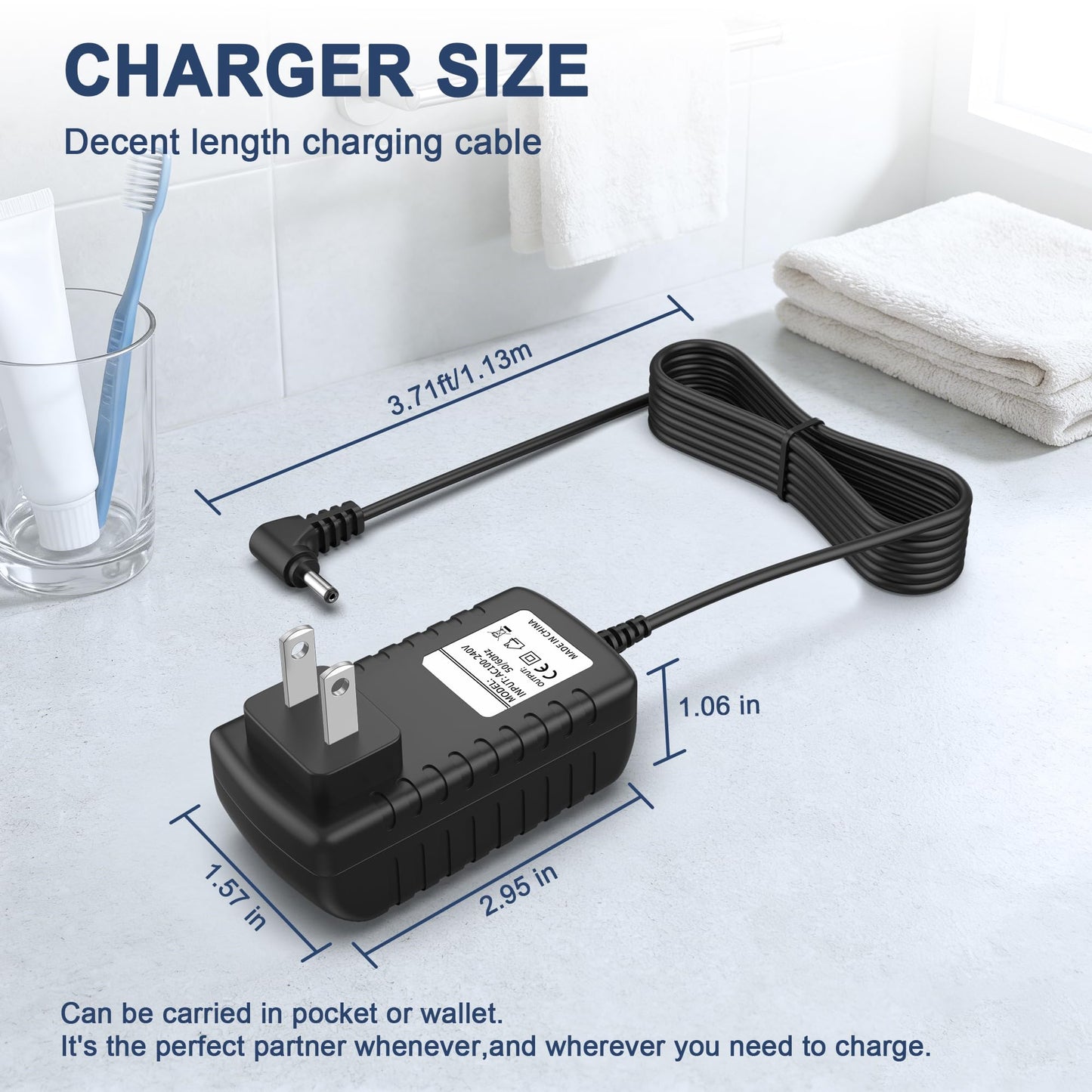 Jantoy AC Adapter Charger Compatible with Wahl Trimmer 9865 9865-2801 9888-600 9891-100 Power Cord