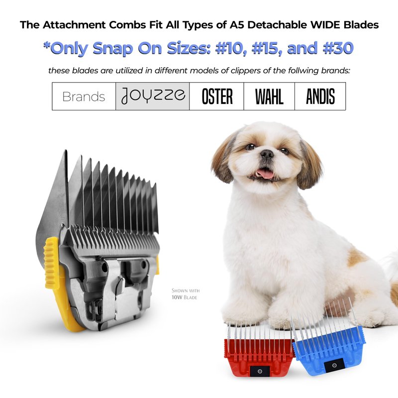 JOYZZE A Series Wide Metal Comb for Smooth Coat, Professional Dog Grooming Blades, Durable and Precise, Compatible with A Series Clippers