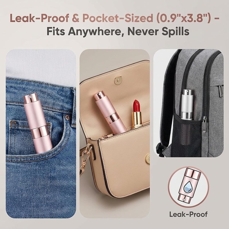 Refillable 8ML Travel Perfume Spray Bottle - Portable Fragrance Atomizer Set | 6pcs for Men & Women