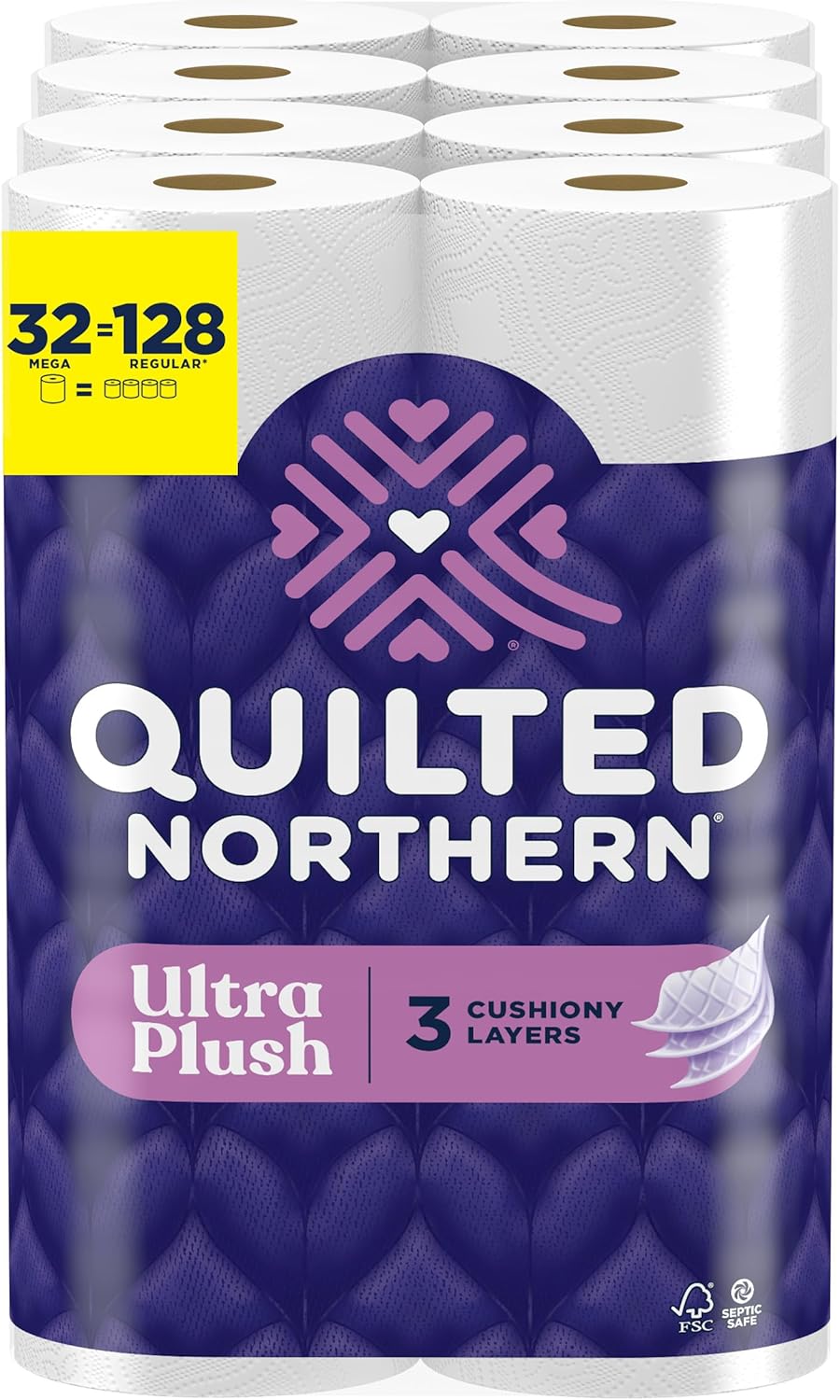 Quilted Northern Ultra Plush Toilet Paper - 6 Mega Rolls | 3X Thicker, 3-Ply Soft Tissue