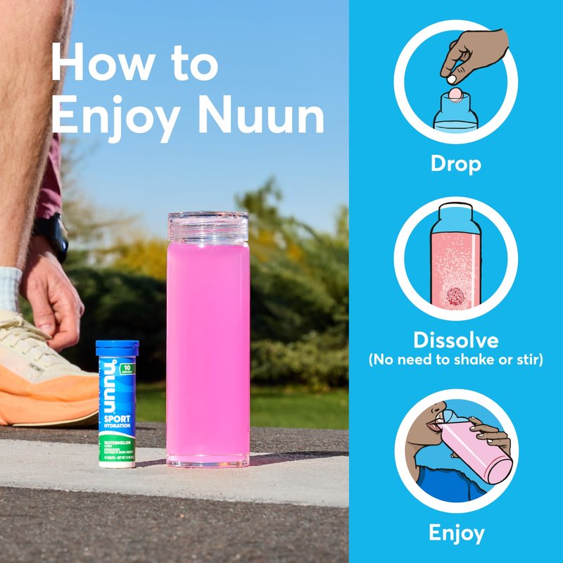 Nuun Sport Electrolyte Tablets with Magnesium, Calcium, Potassium, Chloride & Sodium, Gluten Free & Vegan, Lemon Lime, 4 Pack (40 Servings Total)