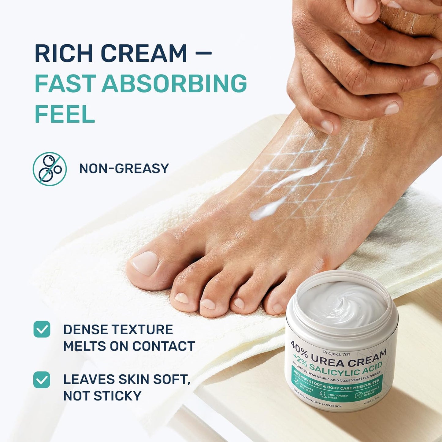 Urea Cream 40% for Feet - Maximum Strength Exfoliating Foot Lotion with Salicylic Acid | 4.3 oz