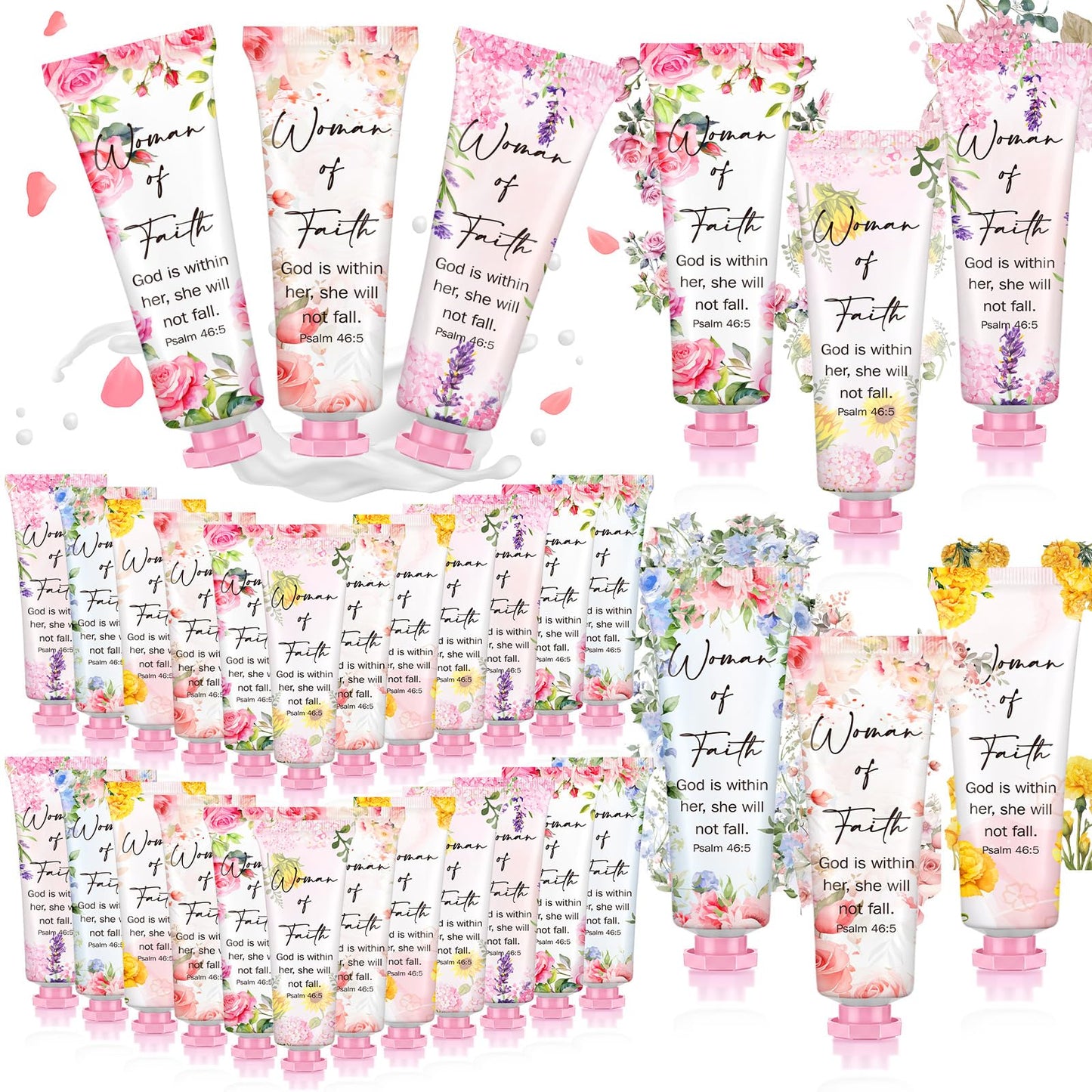 Loopeer 12 Pcs Christian Gifts for Women Bulk Women of Faith Hand Creams Bible Verse Religious Church Gifts Portable Hand Lotion for Vbs Ladies Group Prayer Welcome Bag Stuffer Party Favors