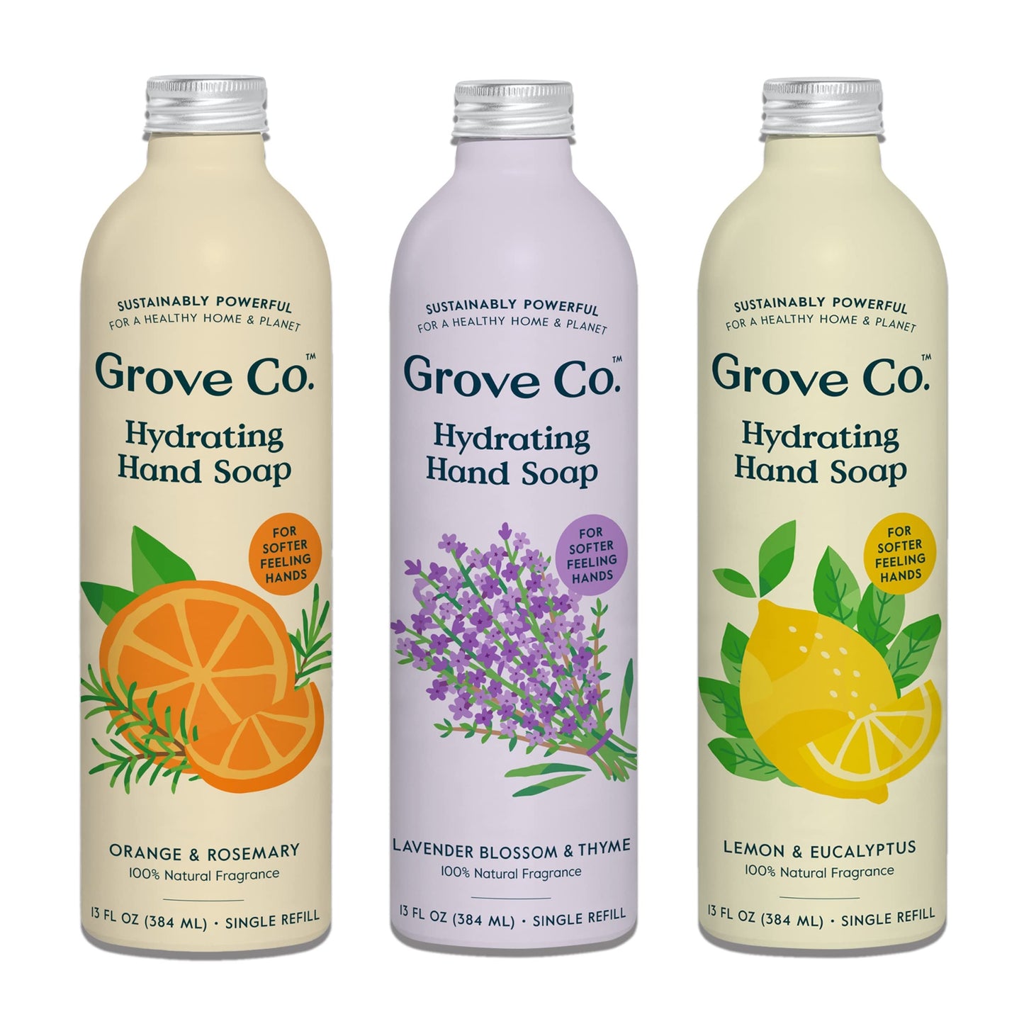 Grove Co. Gel Hand Soap Refill, Variety Pack, 3 x 13 fl oz